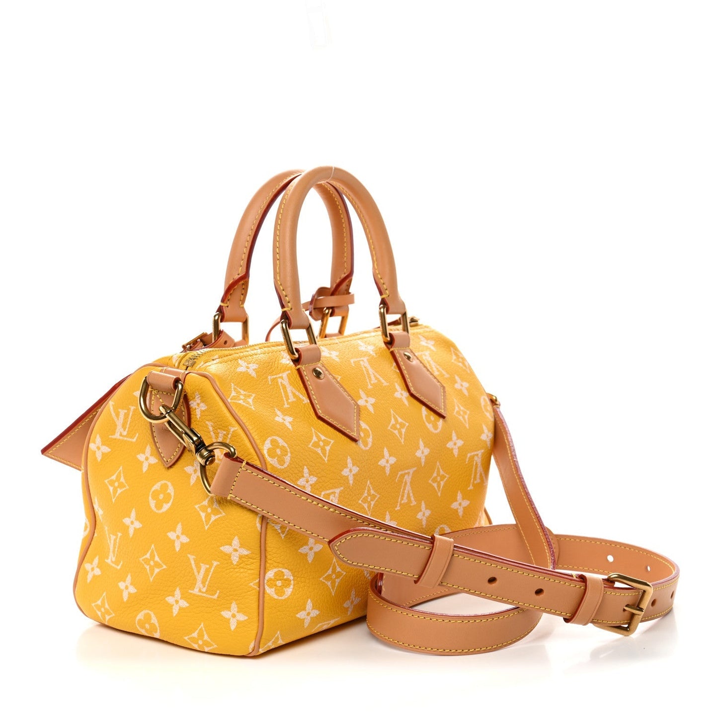Calfskin Monogram Speedy P9 Bandouliere 25 Jaune Mat