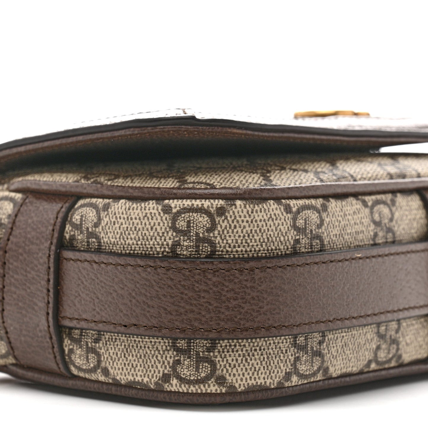 GG Supreme Monogram Web Mini Ophidia Flap Shoulder Bag Brown