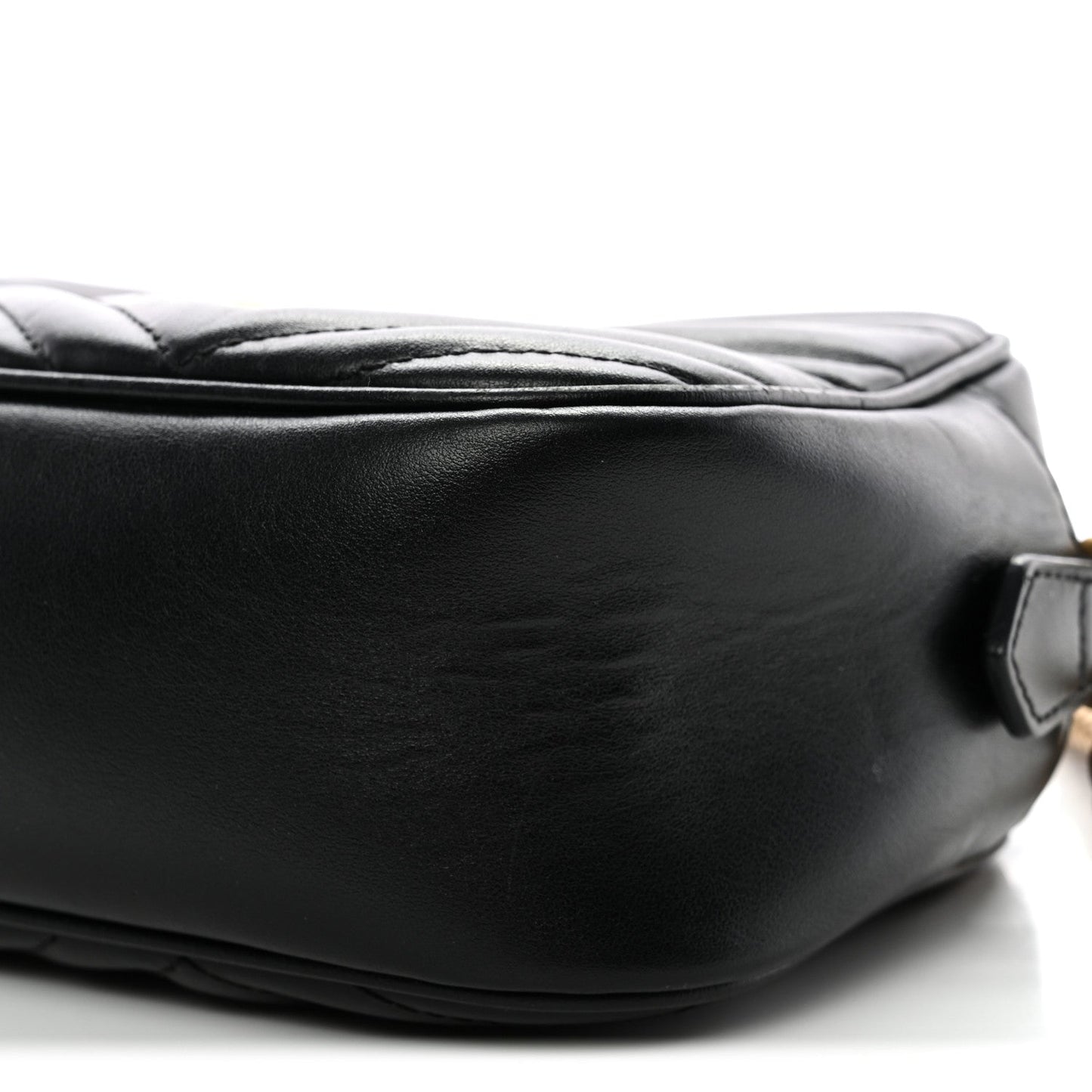 Calfskin Matelasse Small GG Marmont Chain Shoulder Bag Black