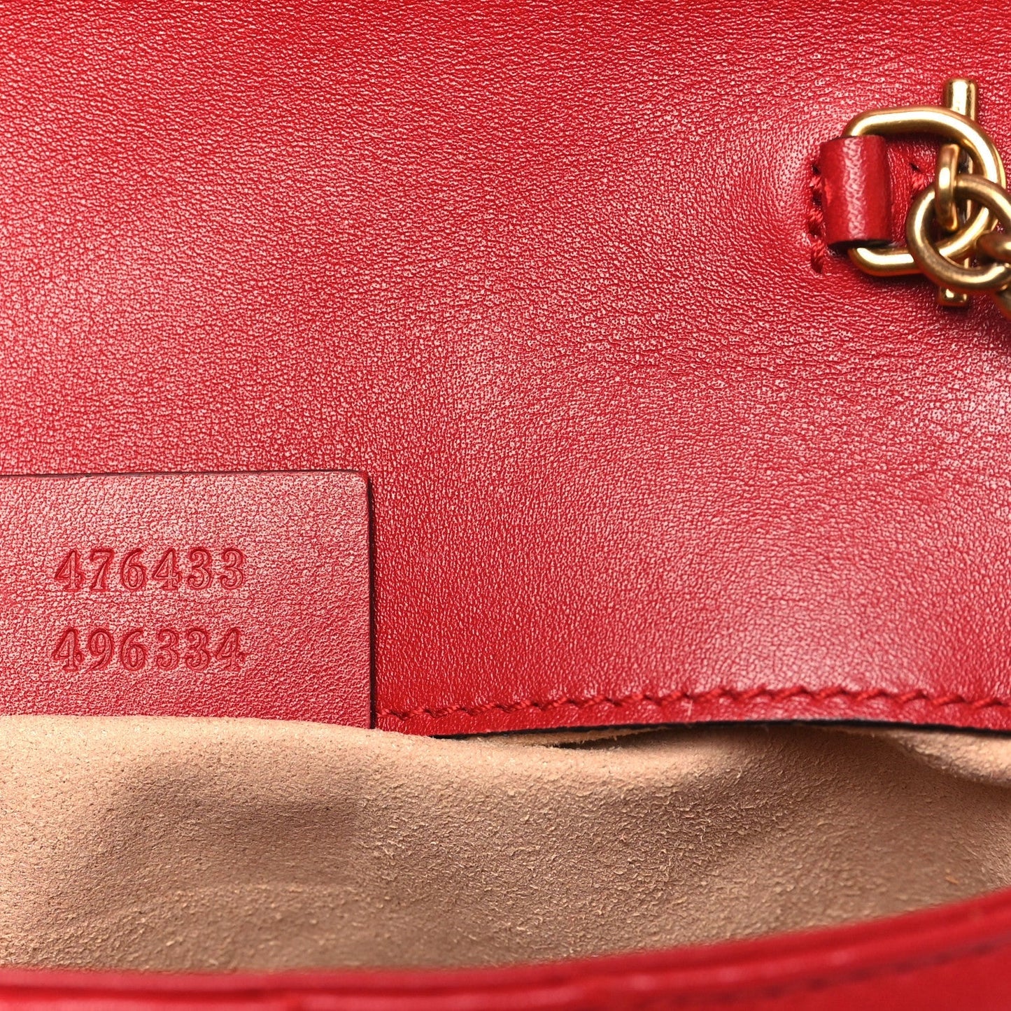 Calfskin Matelasse Super Mini GG Marmont Shoulder Bag Hibiscus Red