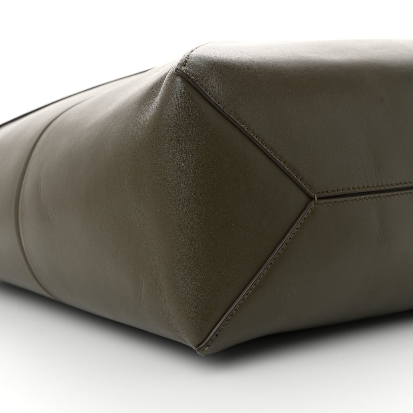Shiny Calfskin Medium Puzzle Fold Tote Umber