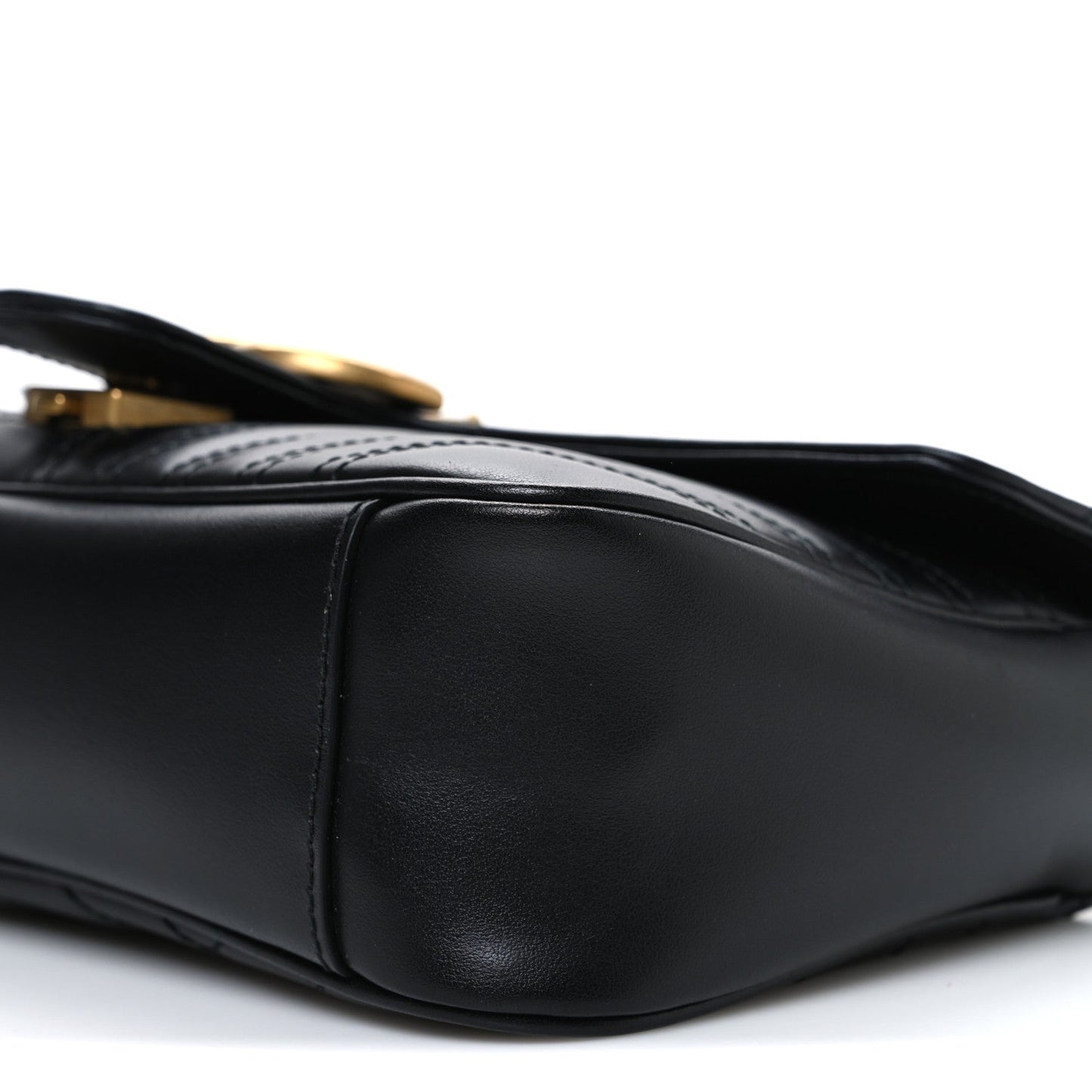 Calfskin Matelasse Small GG Marmont Shoulder Bag Black