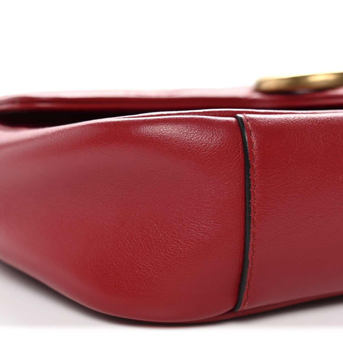 Calfskin Matelasse Mini GG Marmont Shoulder Bag Hibiscus Red
