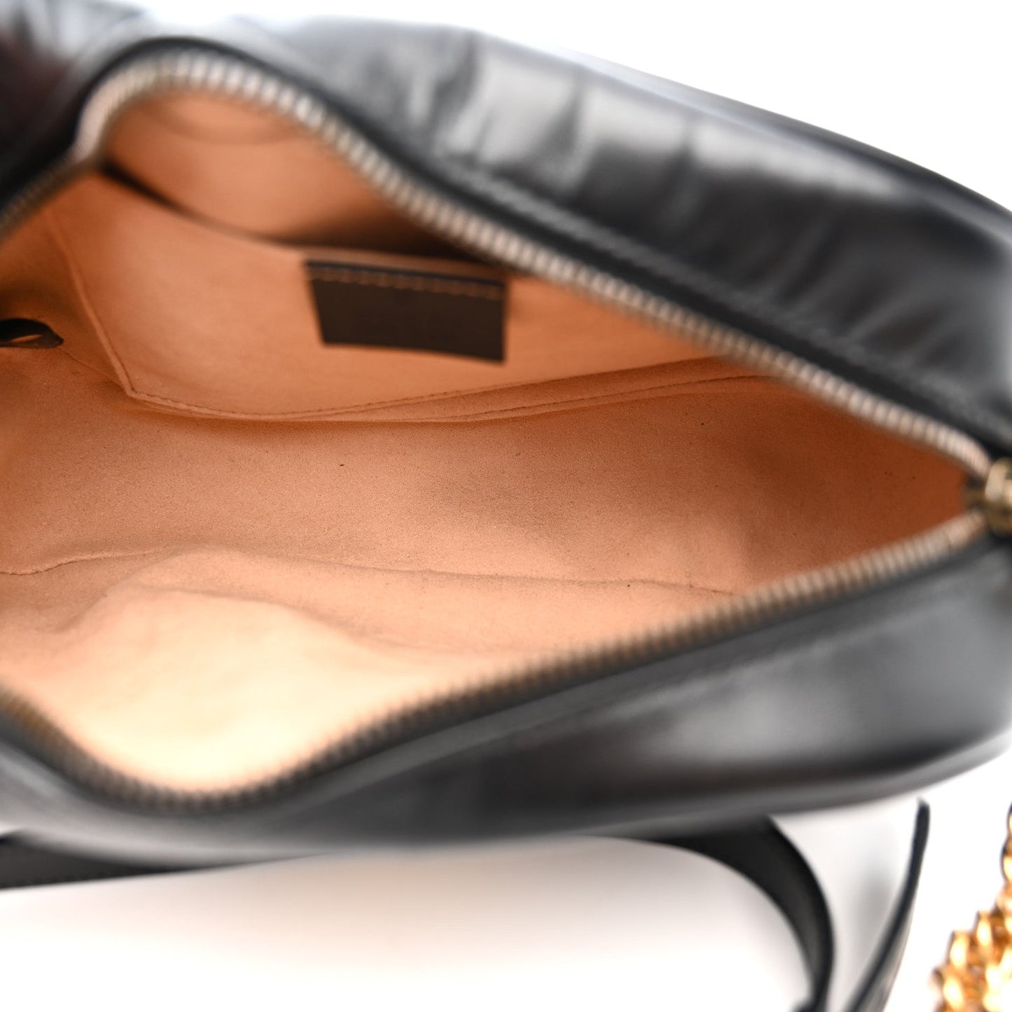 Calfskin Matelasse Small GG Marmont Chain Shoulder Bag Black