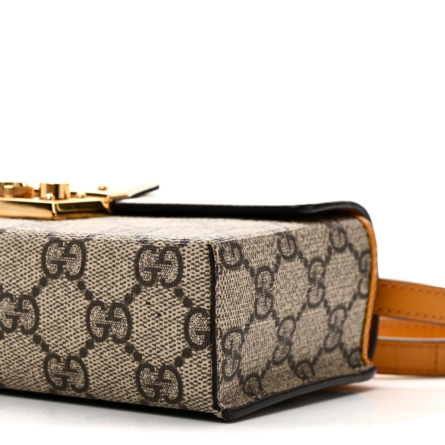GG Supreme Monogram New Sakai Calfskin Mini Padlock Top Handle Shoulder Bag Beige Ebony Mystic White Sun Oil