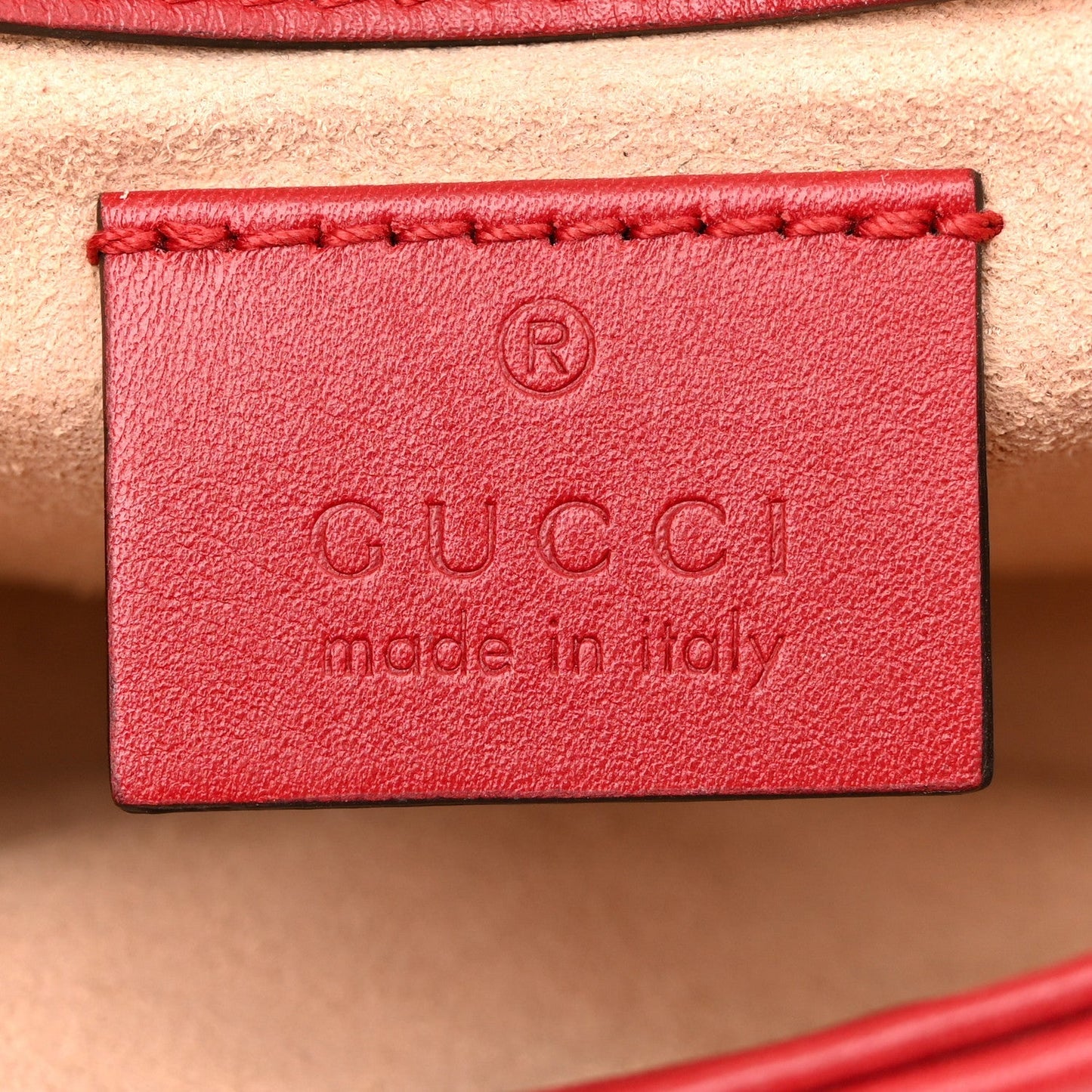 Calfskin Matelasse Super Mini GG Marmont Shoulder Bag Hibiscus Red