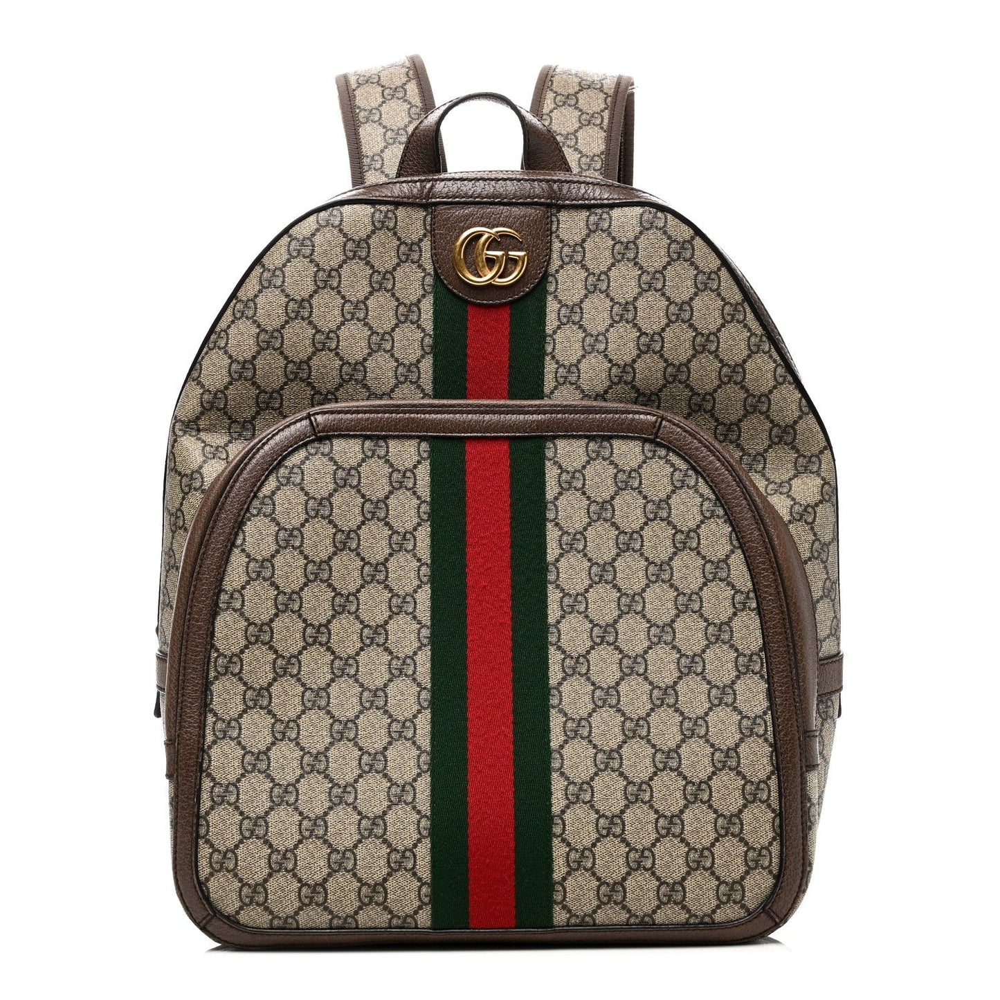 GG Supreme Monogram Medium Ophidia Day Backpack Brown