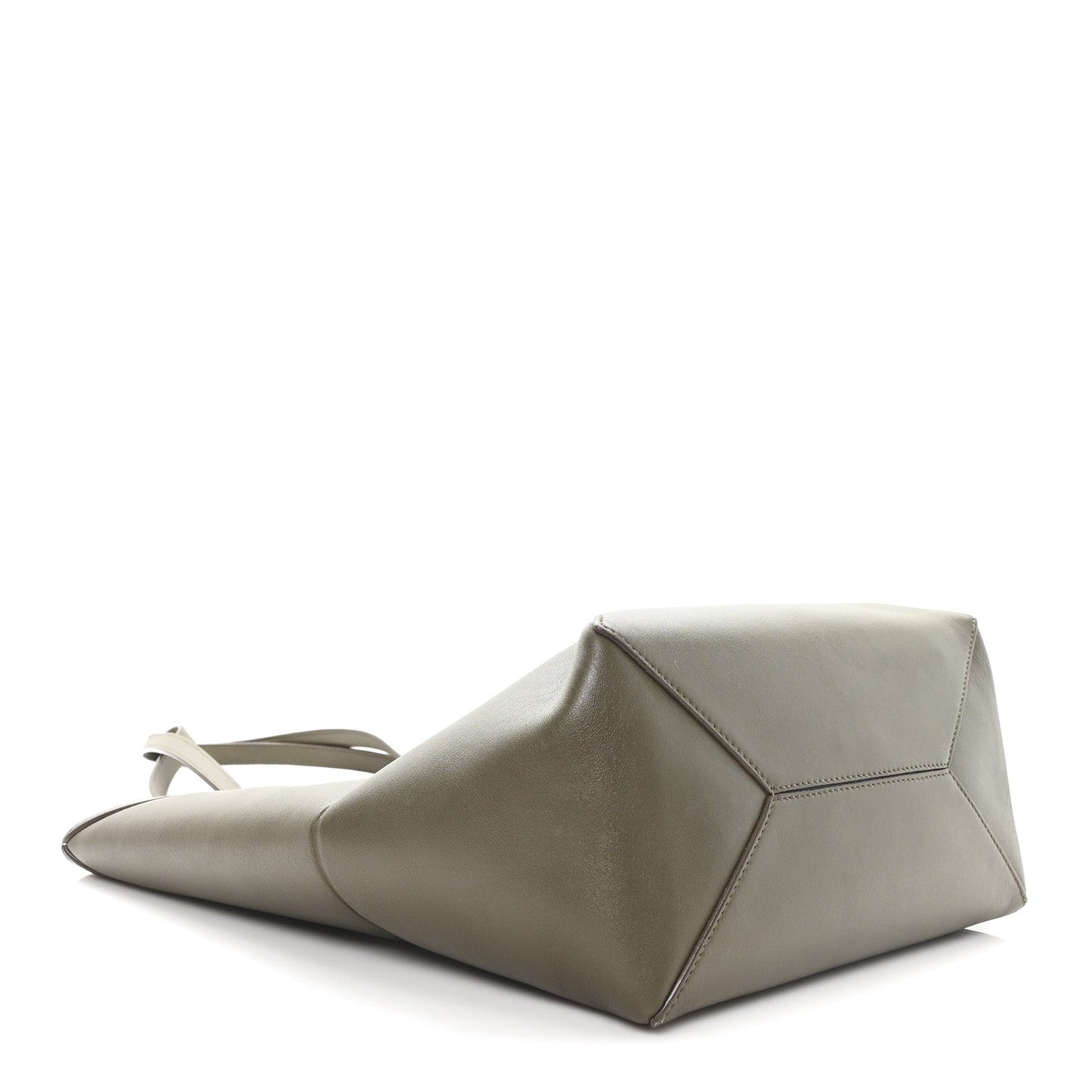 Shiny Calfskin Medium Puzzle Fold Tote Dark Khaki Green