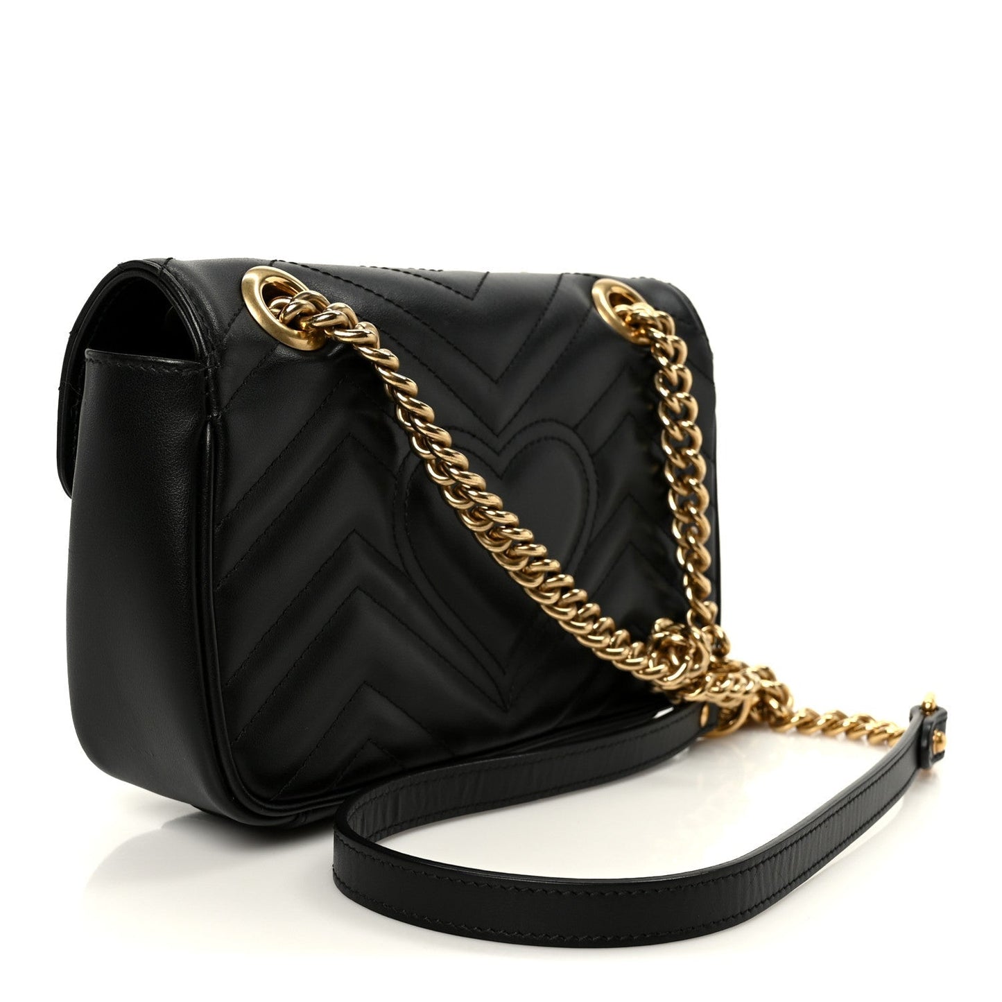 Calfskin Matelasse Mini GG Marmont Shoulder Bag Black