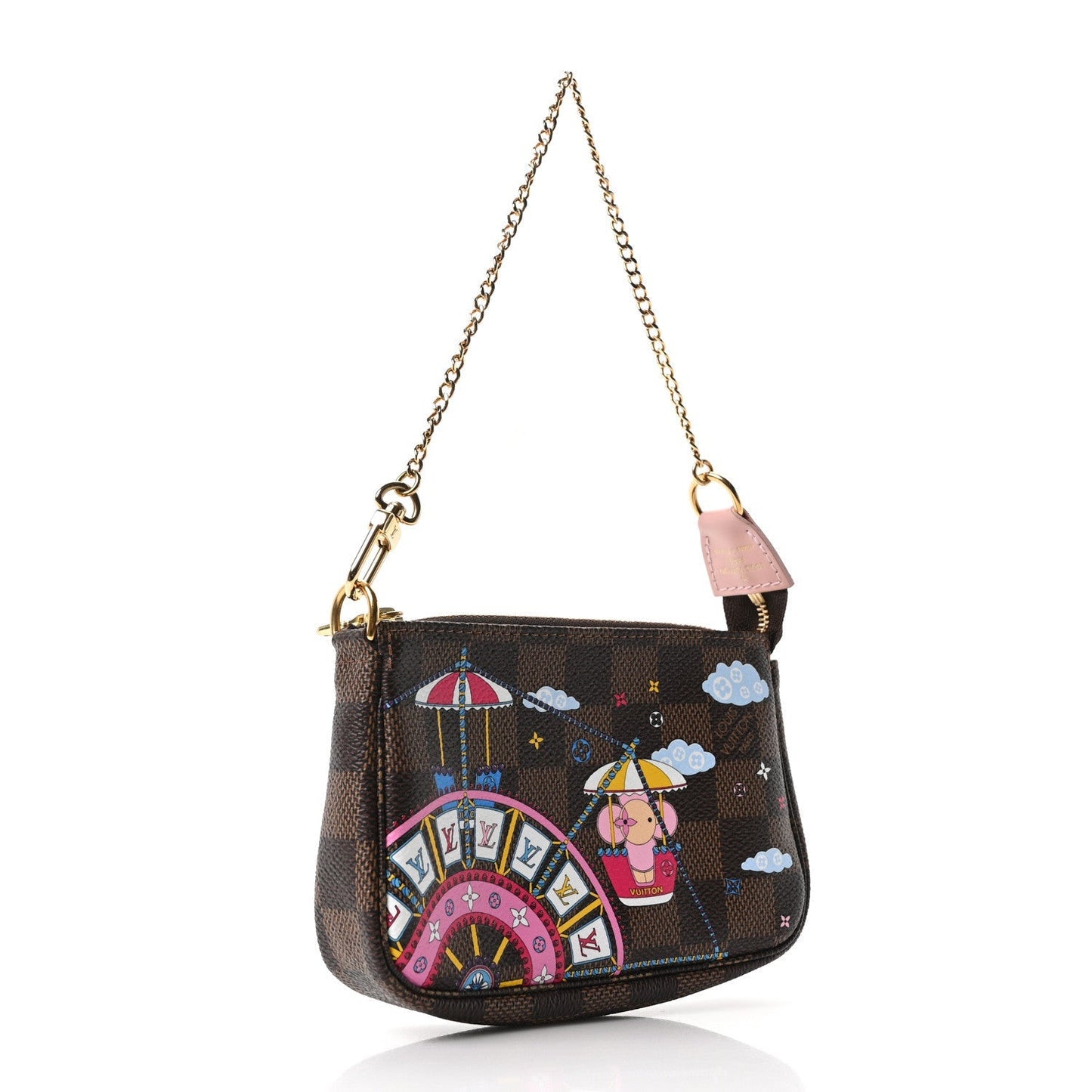 Damier Ebene 2020 Christmas Animation Big Wheel Mini Pochette Accessories Rose Ballerine