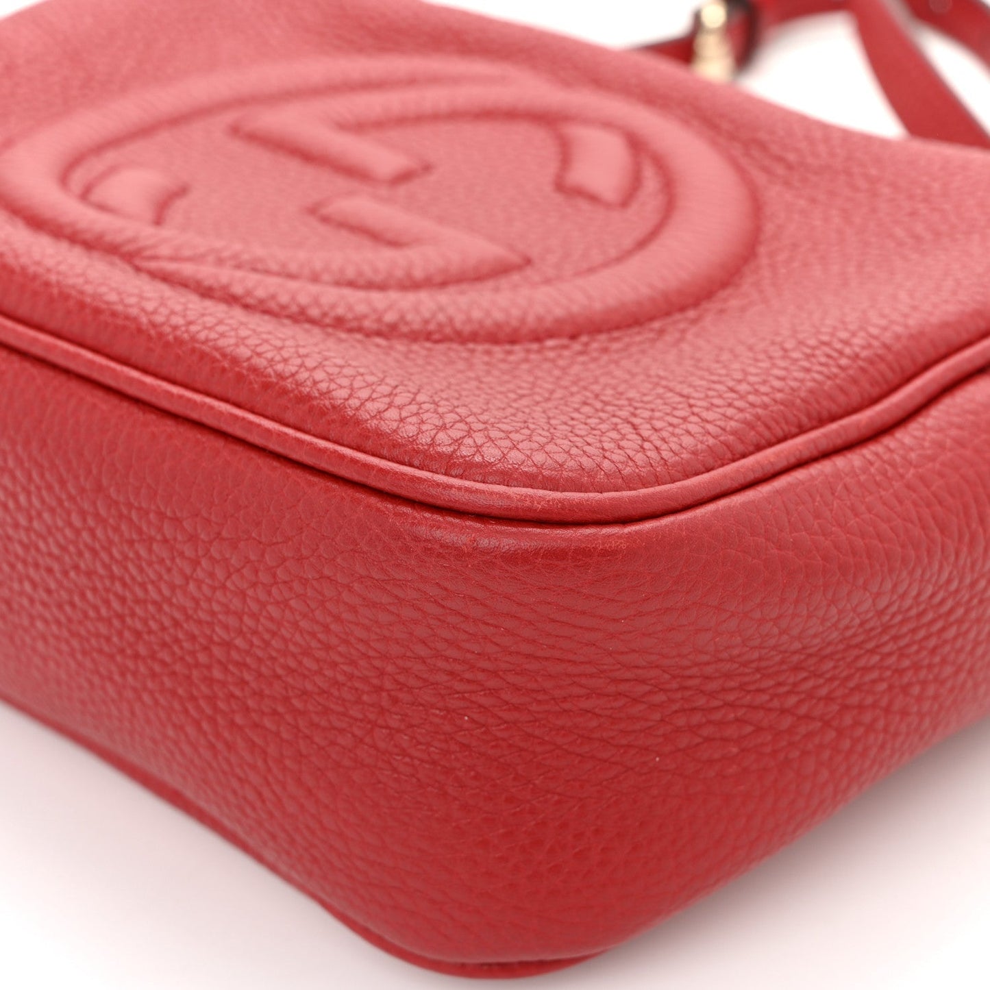 Pebbled Calfskin Small Soho Disco Bag Tabasco Red