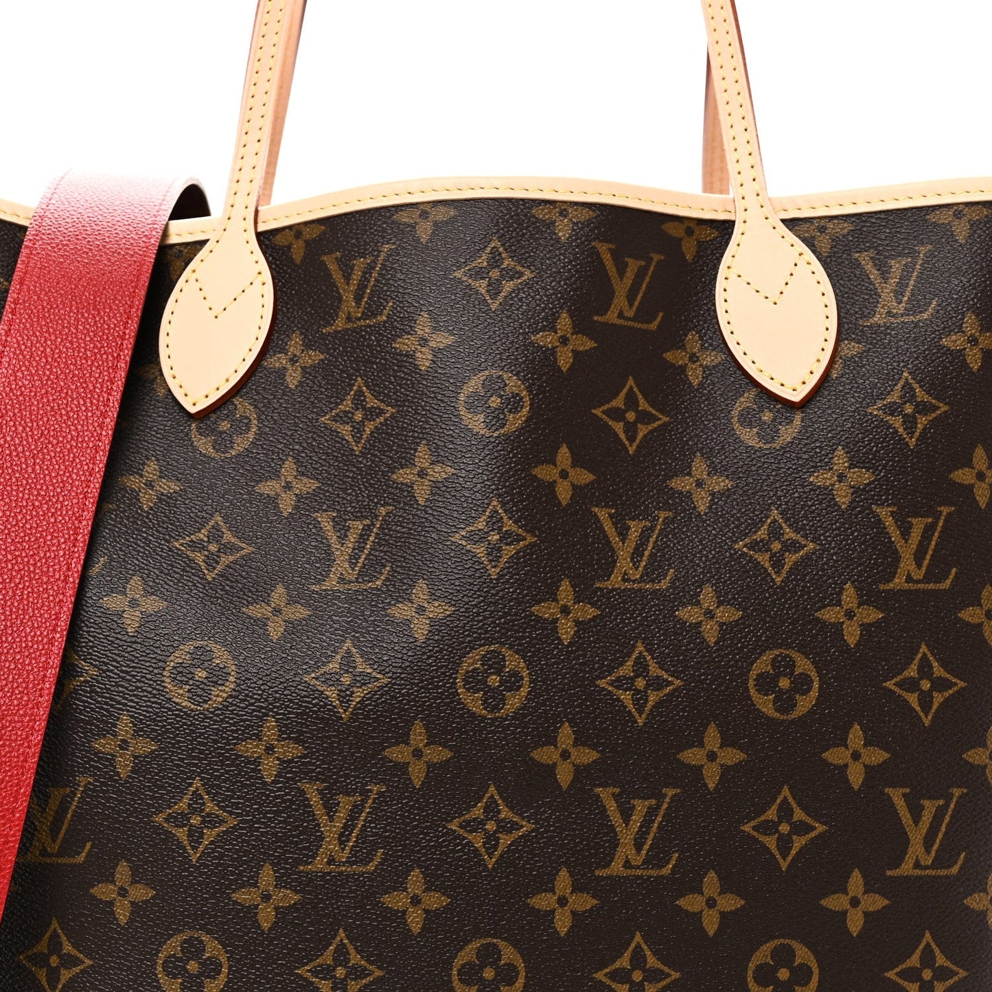 Monogram Inside Out Neverfull Bandouliere MM Rouge Sari