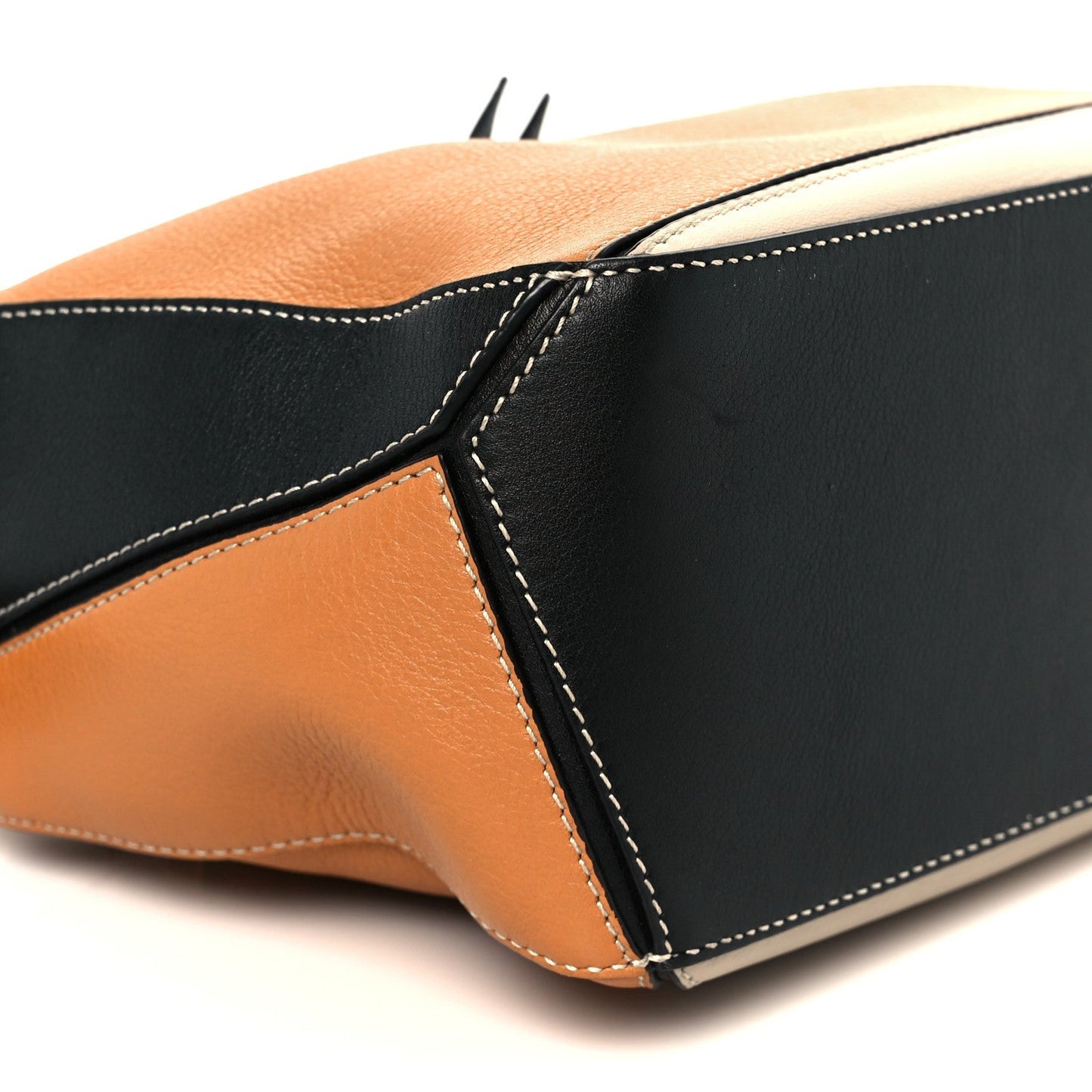 Calfskin Small Puzzle Bag Amber Light Oat Black