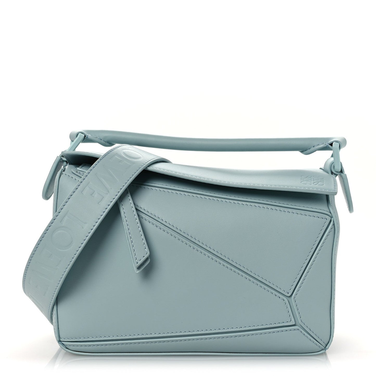 Calfskin Small Puzzle Bag Aquamarine