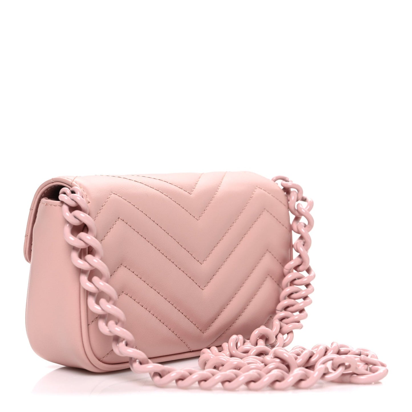 Calfskin Matelasse Monochrome GG Marmont Chain Belt Bag Perfect Pink