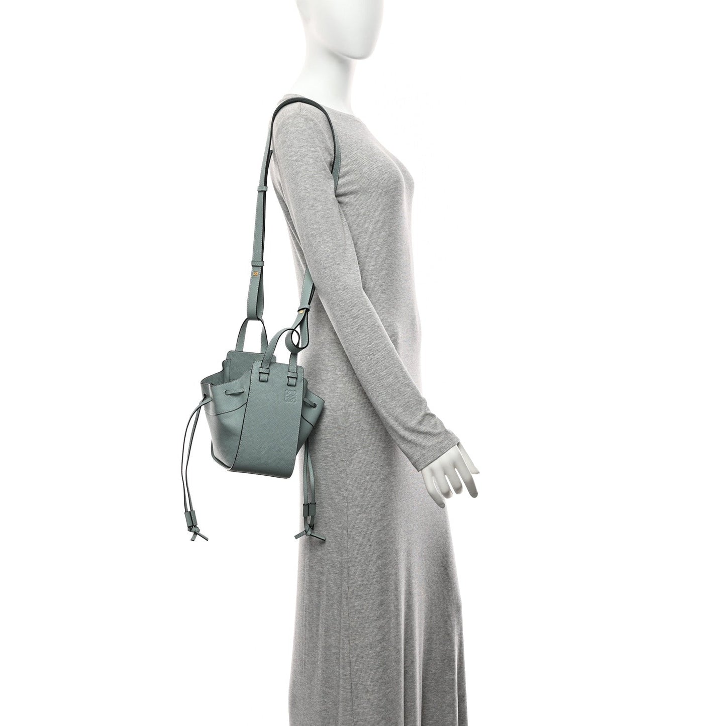 Pebble Grain Calfskin Mini Hammock Shoulder Bag Light Blue