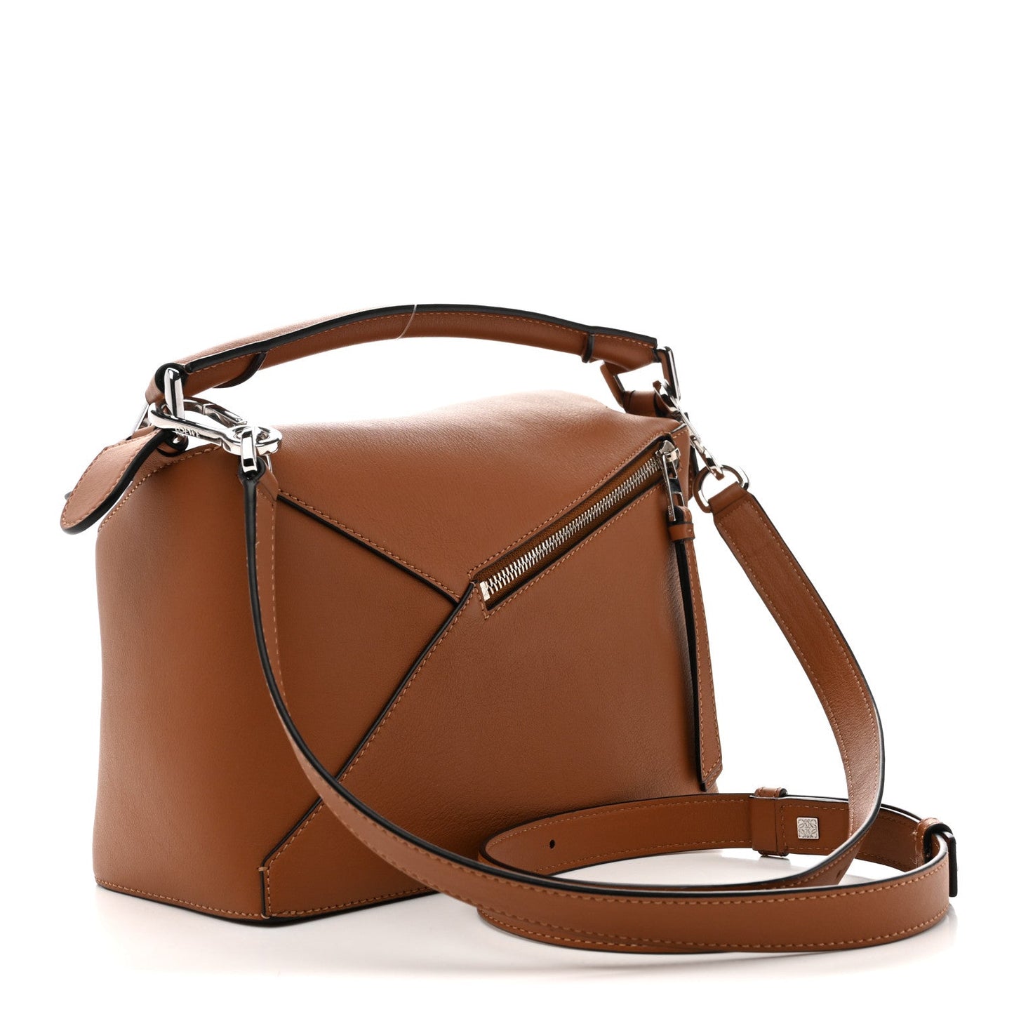 Calfskin Small Puzzle Edge Bag Tan