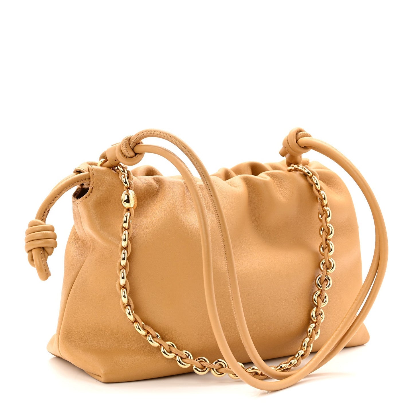 Mellow Nappa Donut Medium Chain Flamenco Knot Clutch Sahara