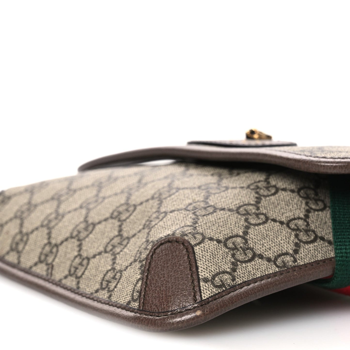 GG Supreme Monogram Neo Vintage Web Belt Bag Brown