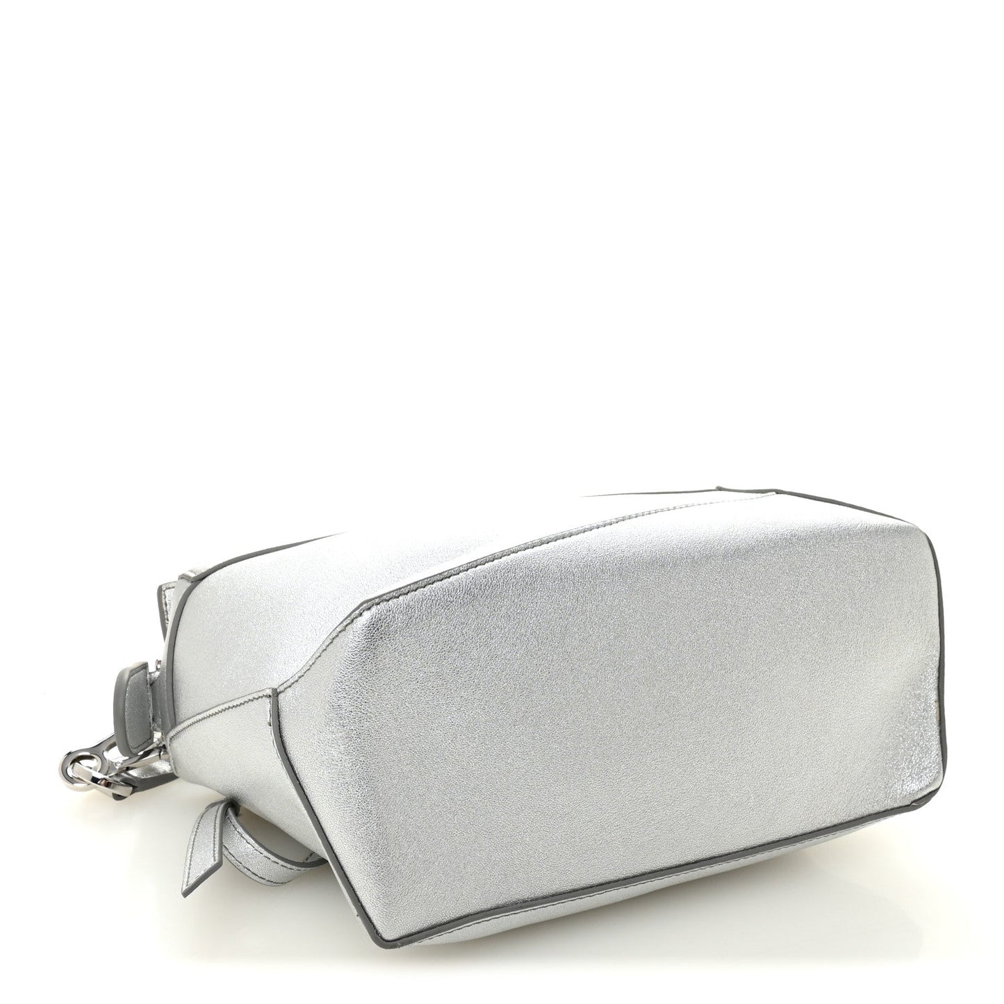 Laminated Lambskin Small Puzzle Edge Bag Silver