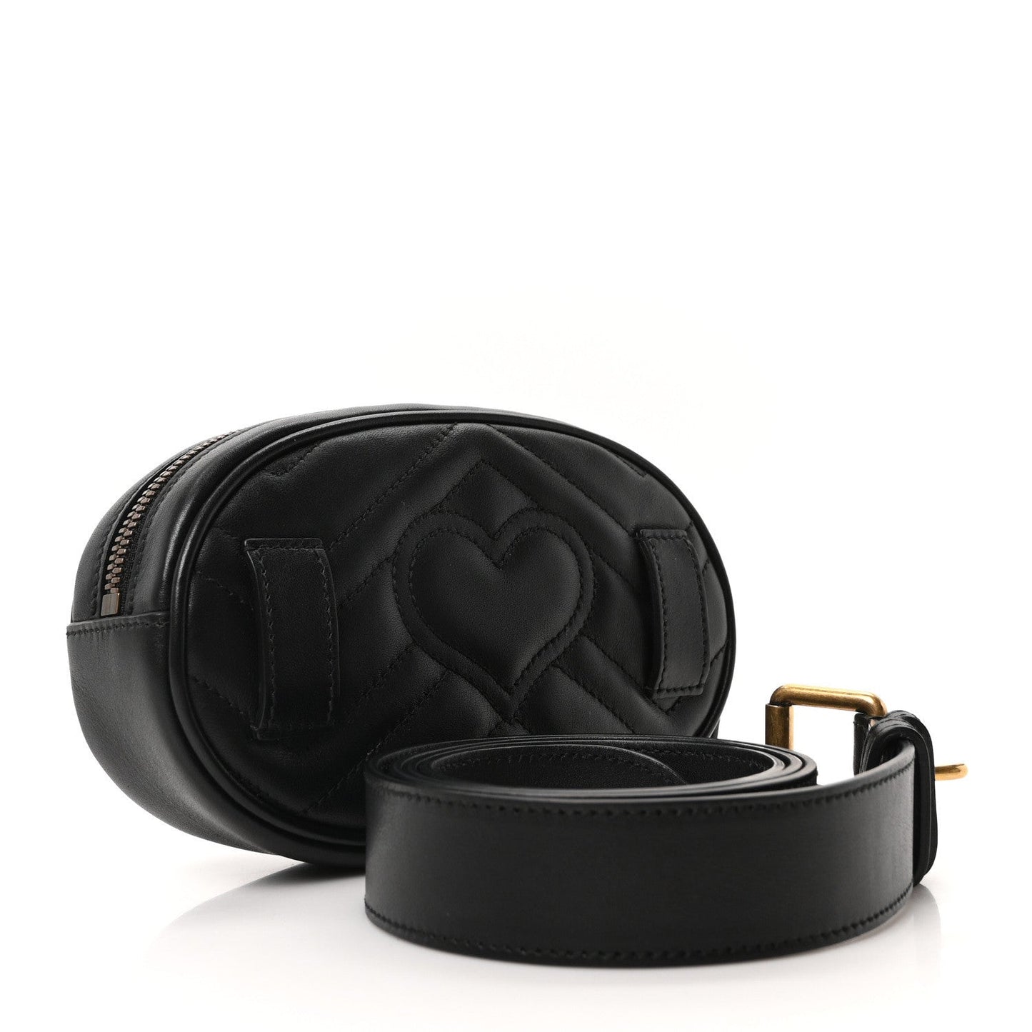 Calfskin Matelasse GG Marmont Belt Bag 95 38 Black