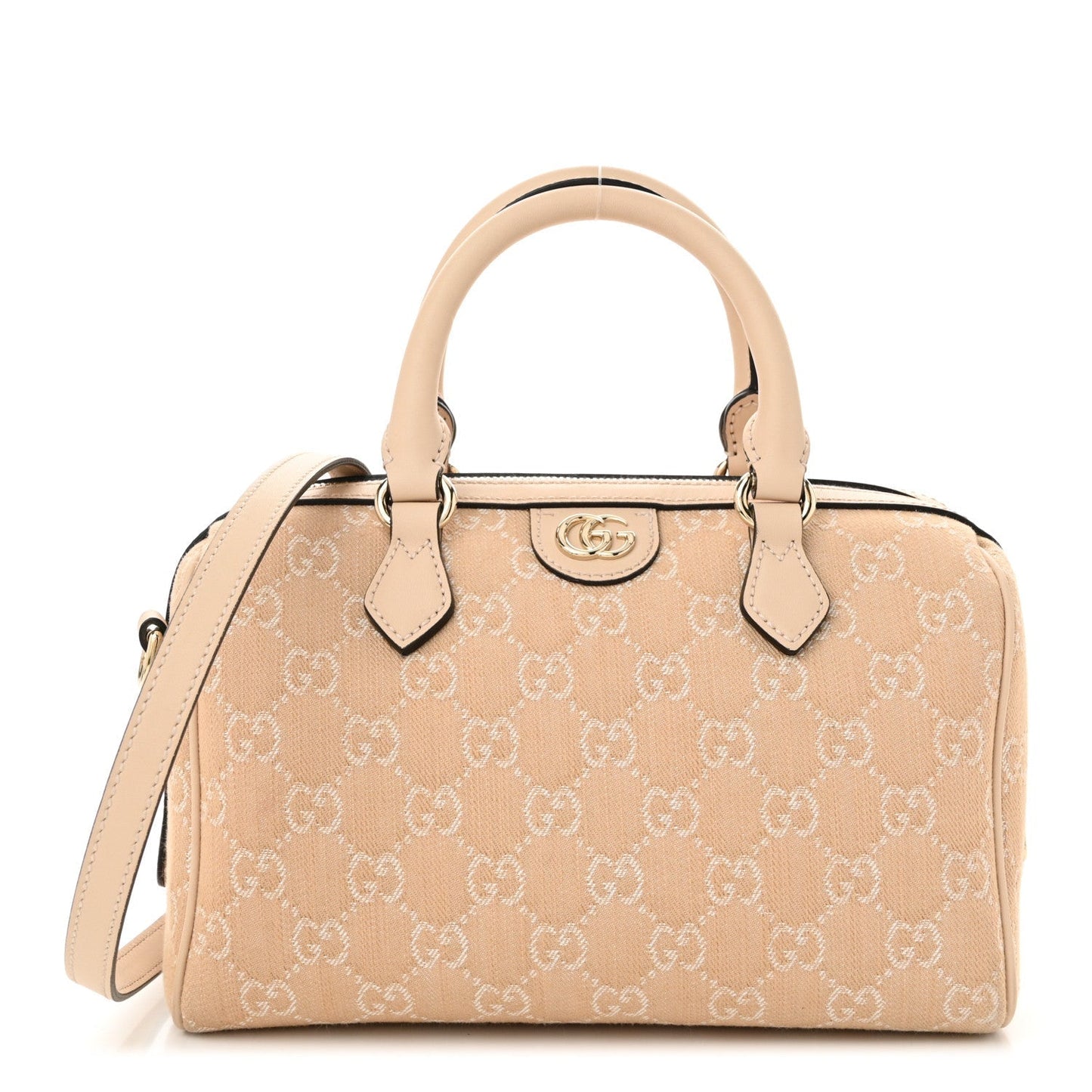Summer Denim Calfskin GG Monogram Small Ophidia Top Handle Bag Souffle Rose