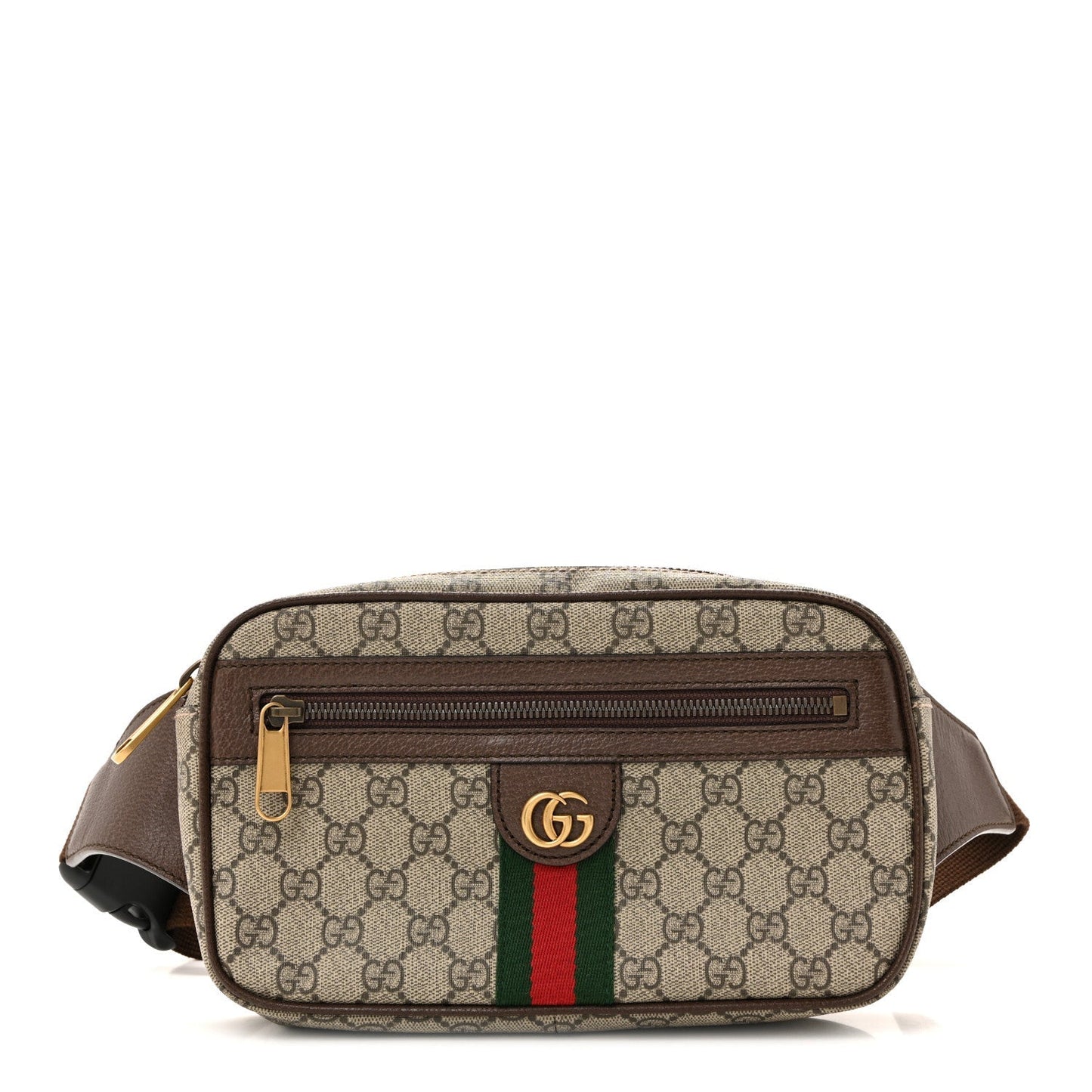Soft GG Supreme Monogram Medium Ophidia Belt Bag Dark Brown