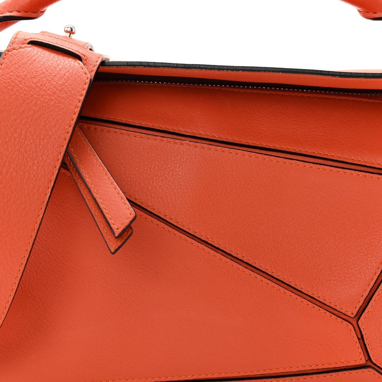 Grained Calfskin Small Puzzle Bag Orange