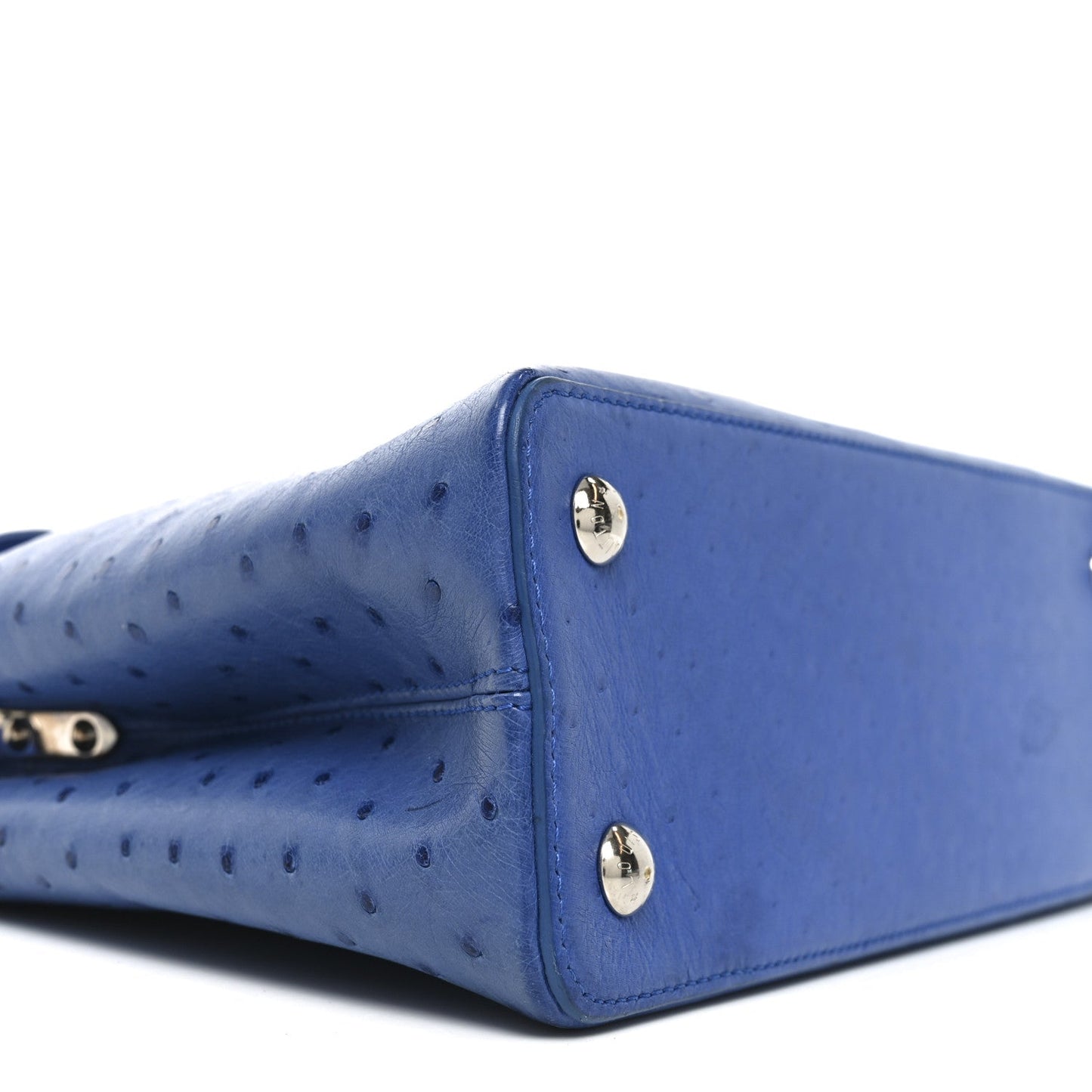 Ostrich Capucines MM Saphir