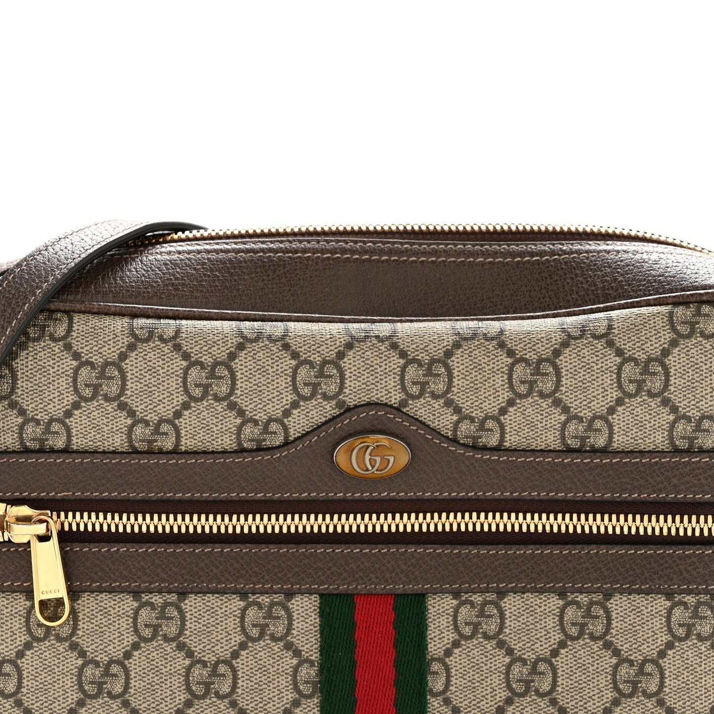 GG Supreme Monogram Web Small Ophidia Shoulder Bag Brown