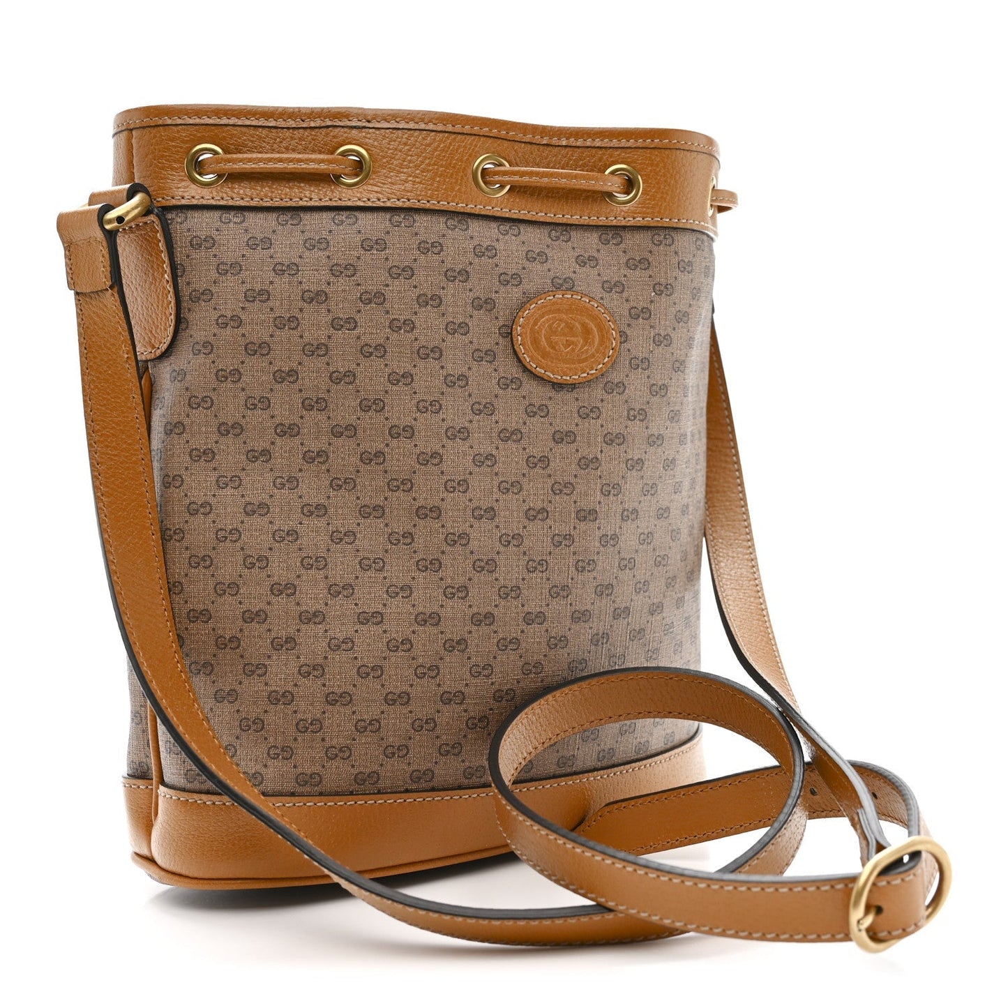 X DISNEY Mini Vintage GG Supreme Monogram Bucket Bag Beige Vintage Sun Oil