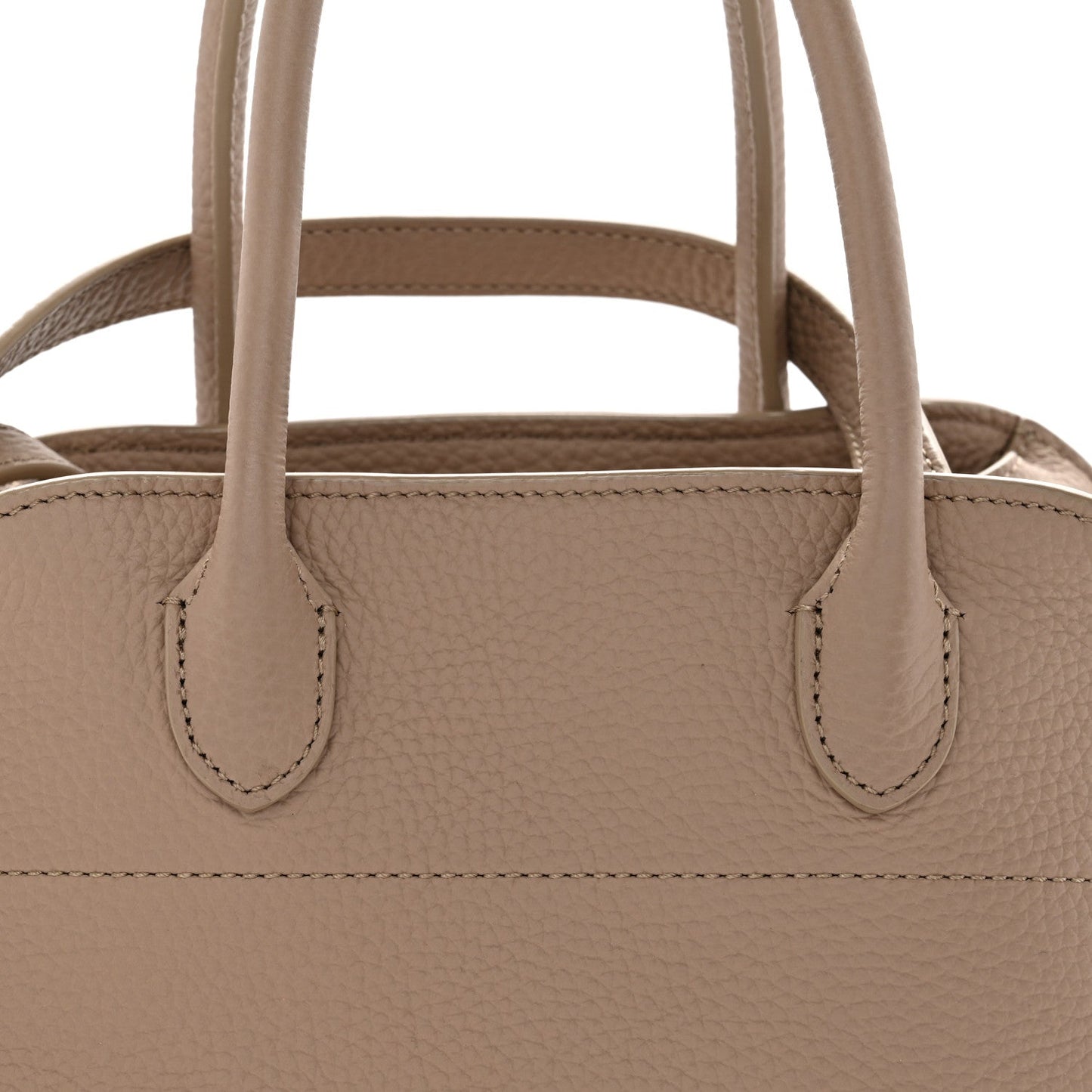 Grained Calfskin Soft Margaux 10 Bag Dark Taupe