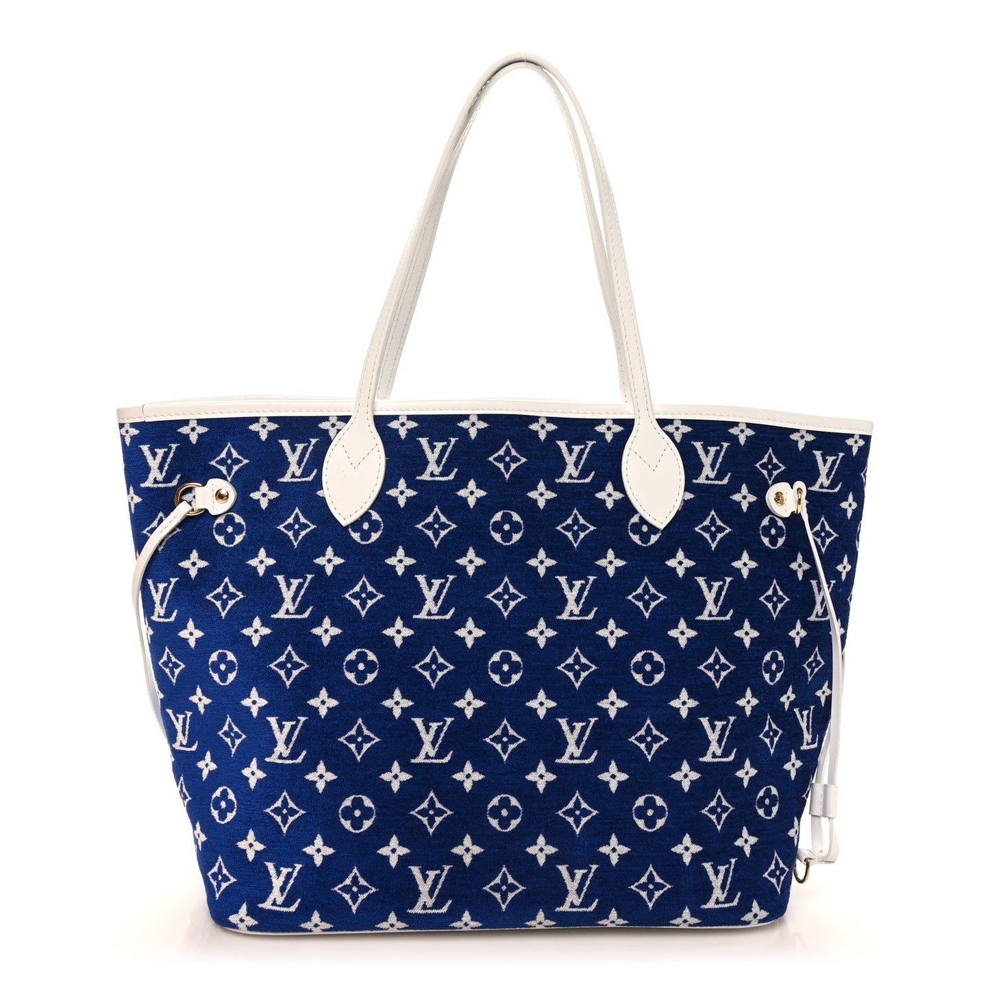 Jacquard Velvet Monogram LV Match Neverfull MM Bleu