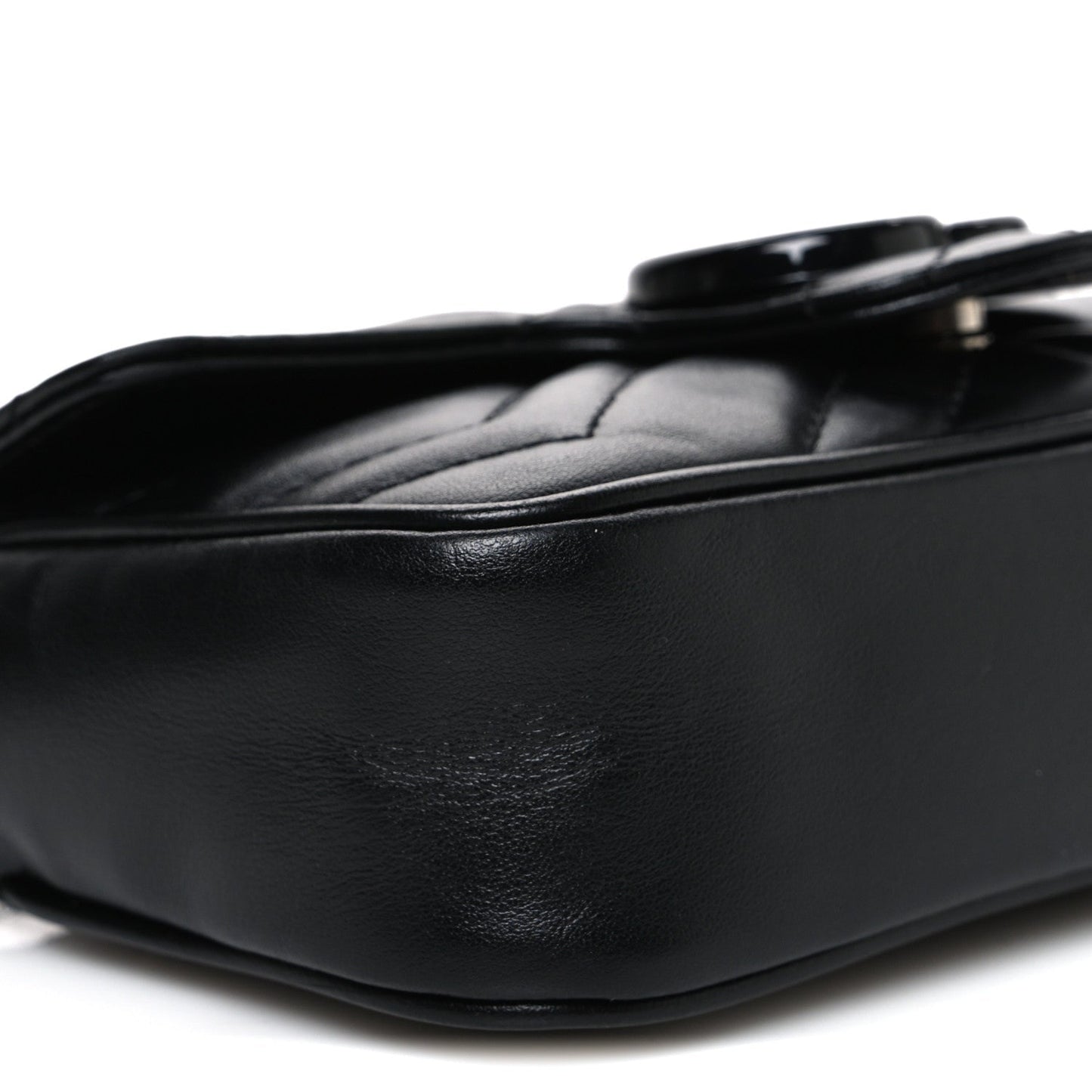 Calfskin Matelasse Monochrome GG Marmont Chain Belt Bag Black