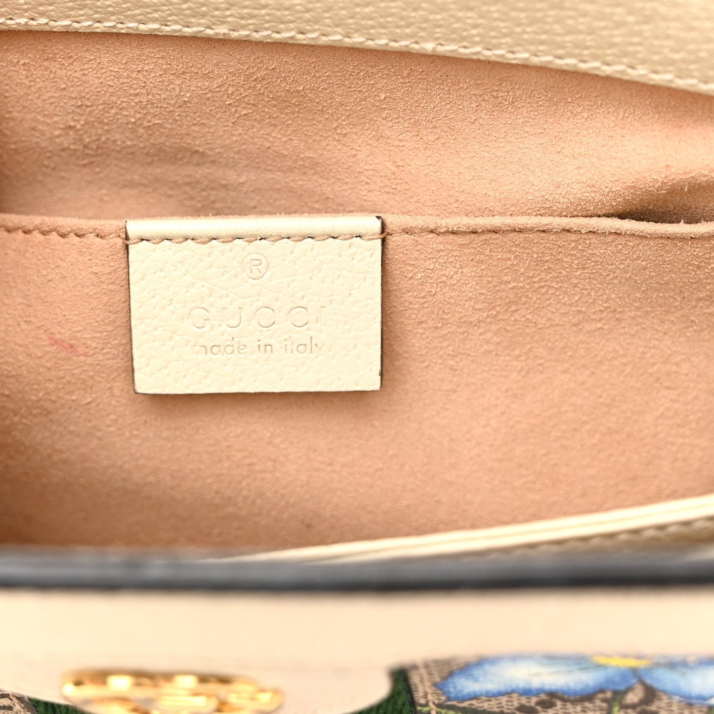GG Supreme Monogram Flora Web Small Ophidia Chain Shoulder Bag White