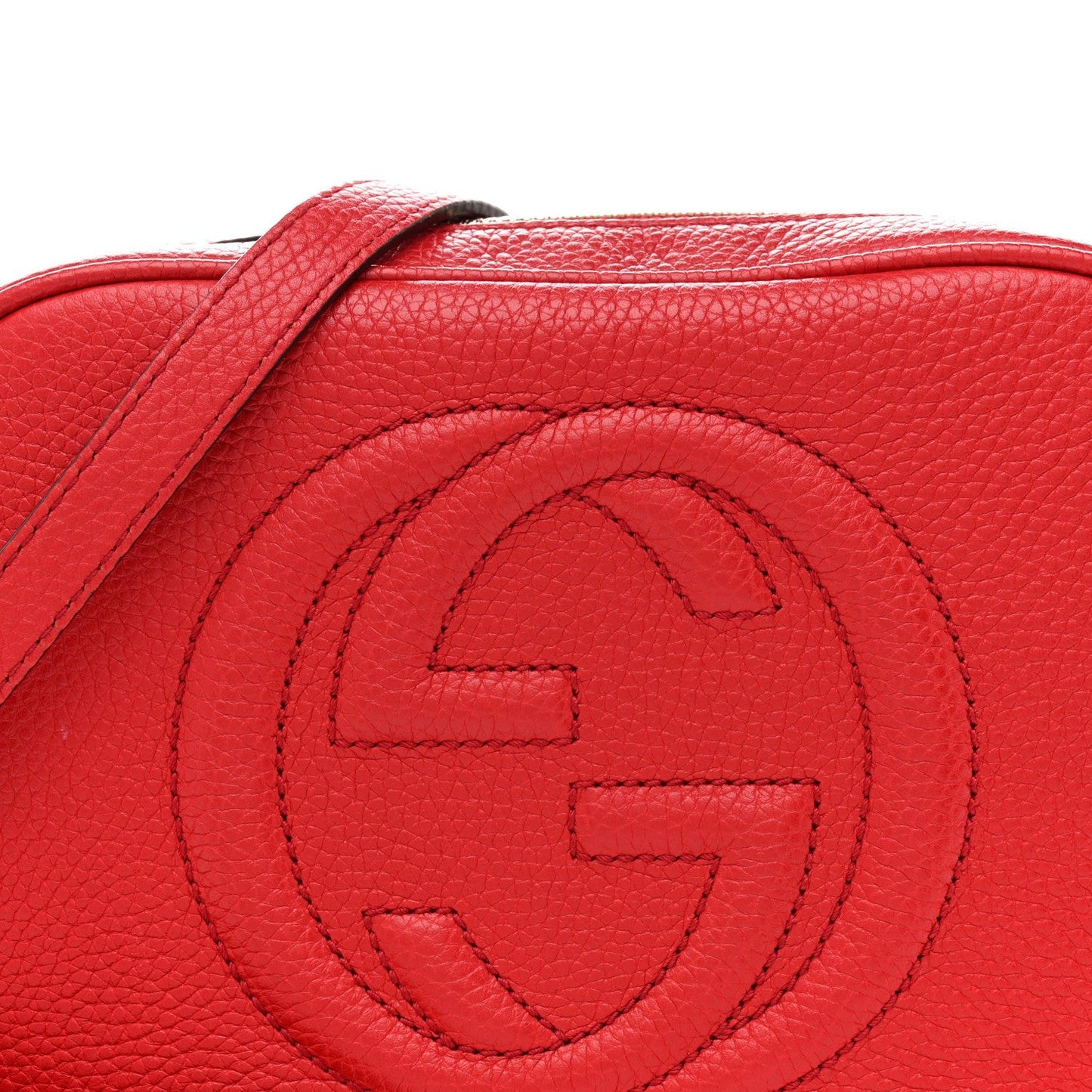Pebbled Calfskin Small Soho Disco Bag Tabasco Red