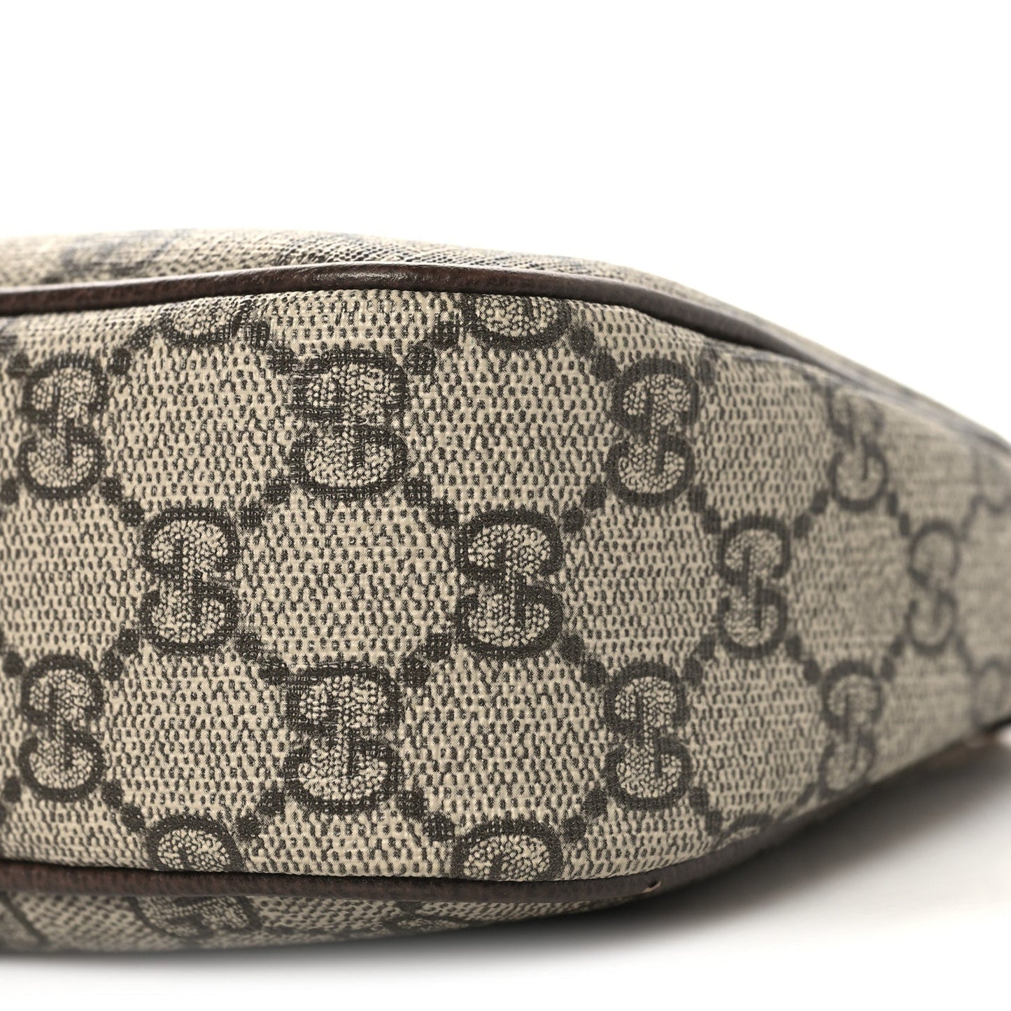 GG Supreme Monogram Textured Dollar Calfskin Web Small Ophidia GG Handbag Beige Ebony New Acero