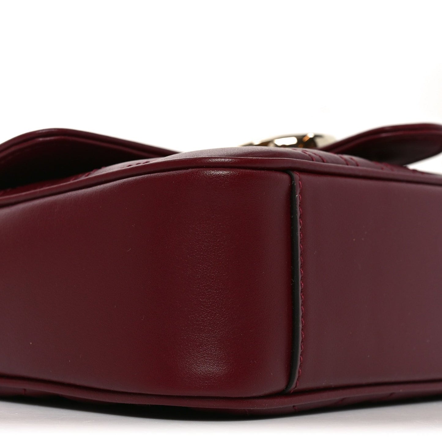 Calfskin Matelasse Mini GG Marmont Shoulder Bag Rosso Ancora