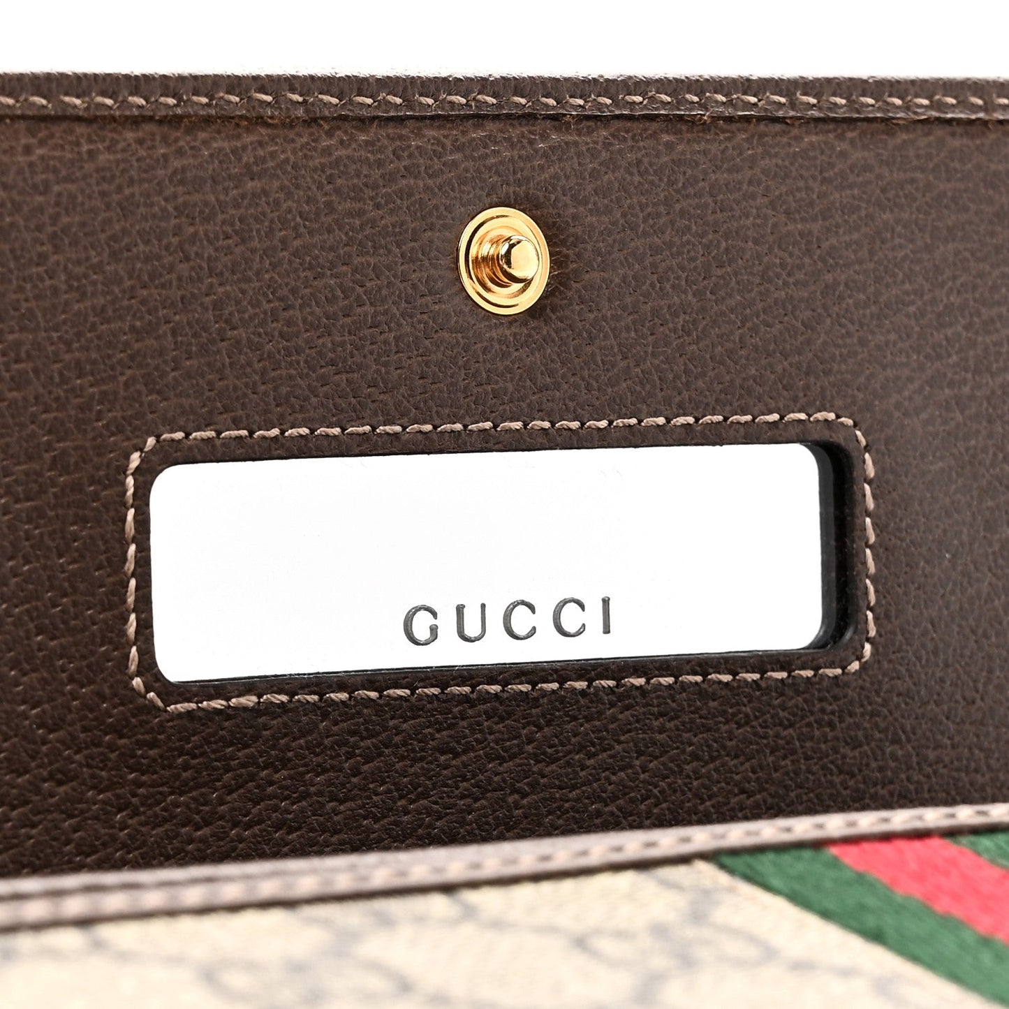 GG Supreme Monogram Web Ophidia Wallet On Chain Brown