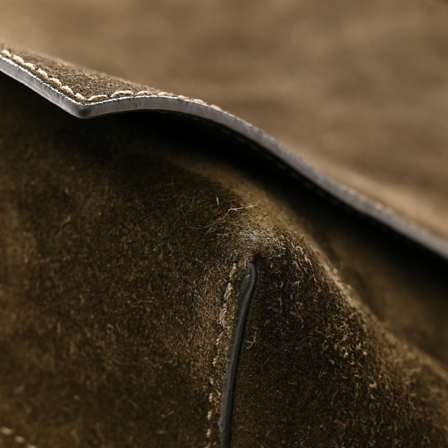 Suede Flamenco Satchel Bottle Green