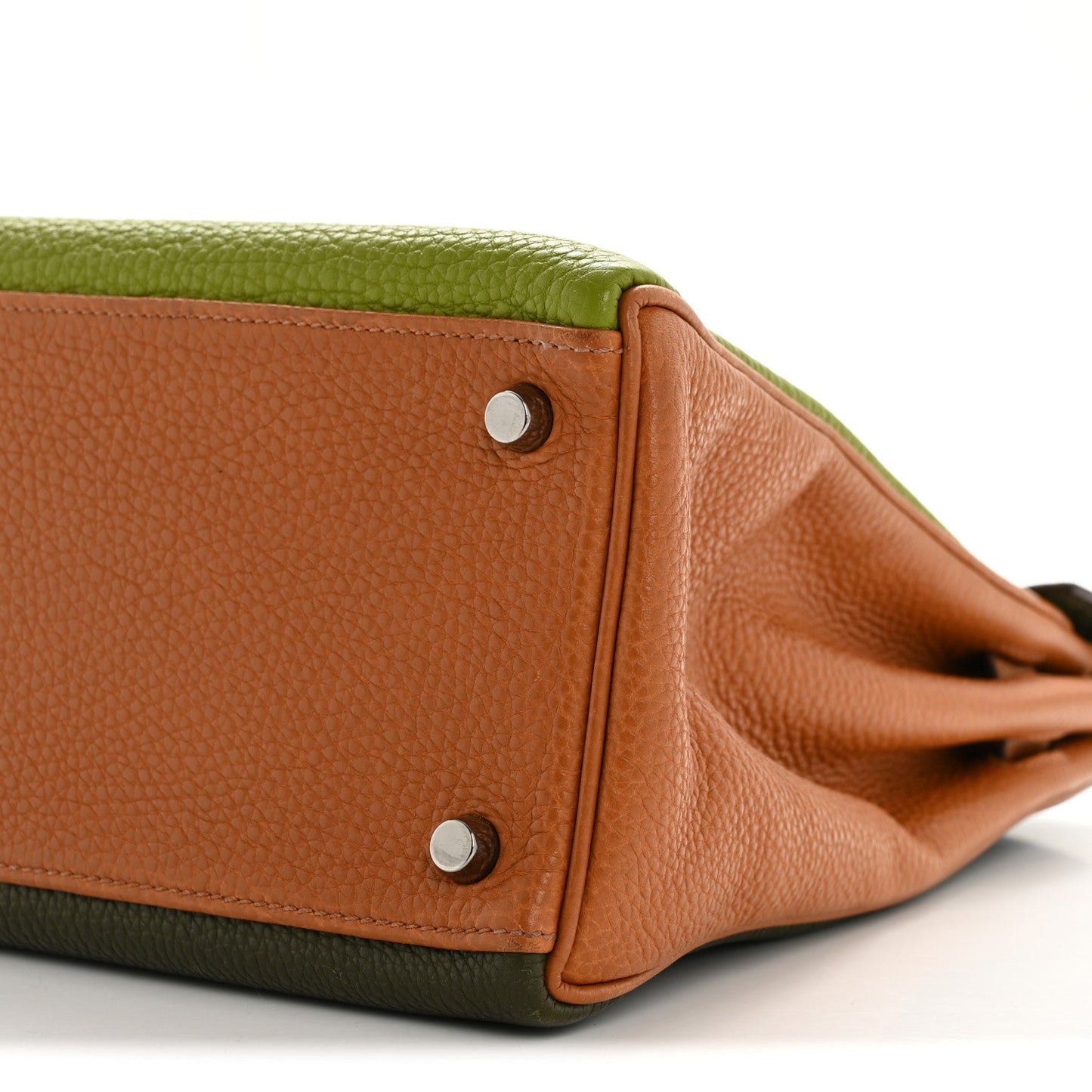 Fjord Togo Tri-Color Kelly Retourne 32 Vert Anis Gold Vert Olive