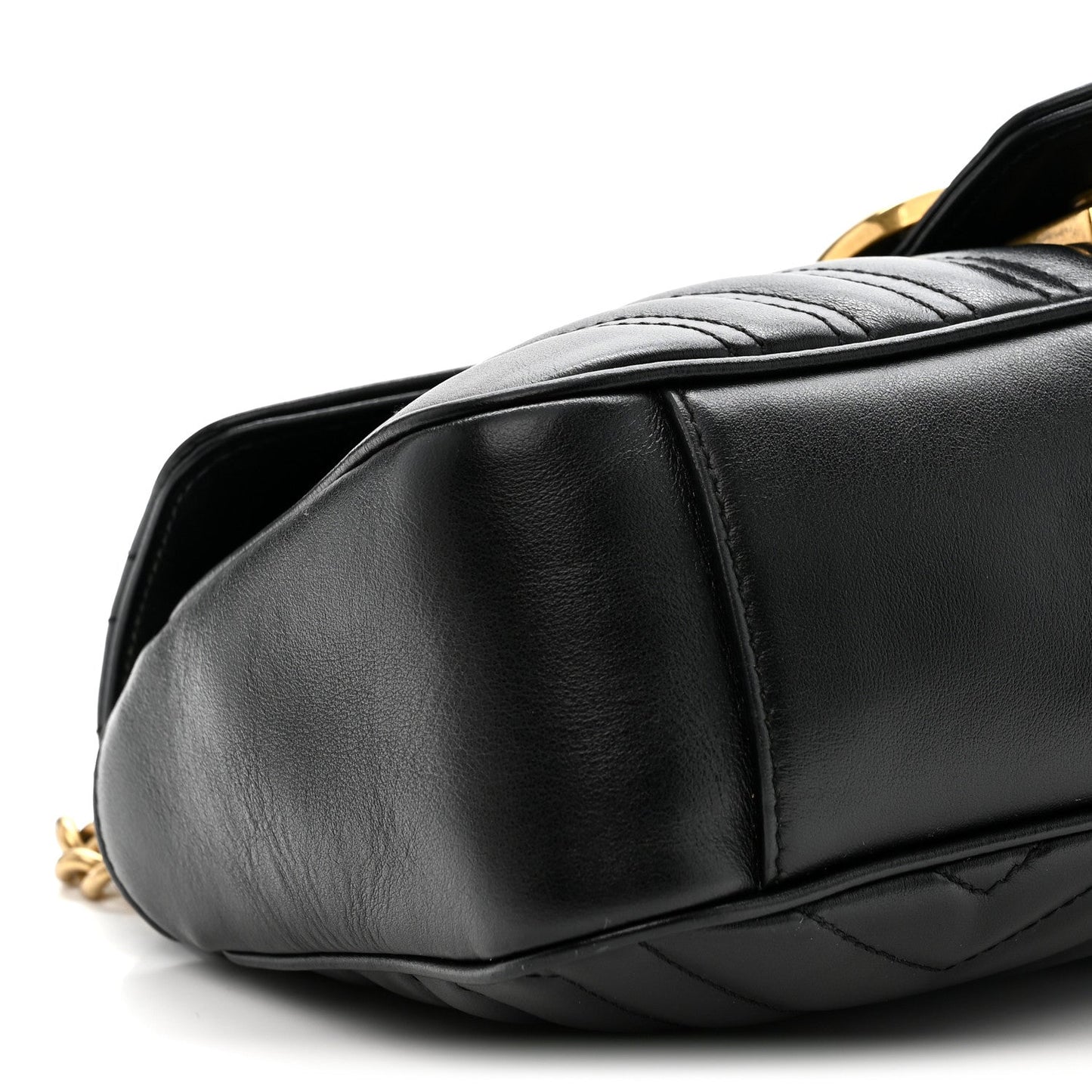 Calfskin Matelasse Small GG Marmont Shoulder Bag Black