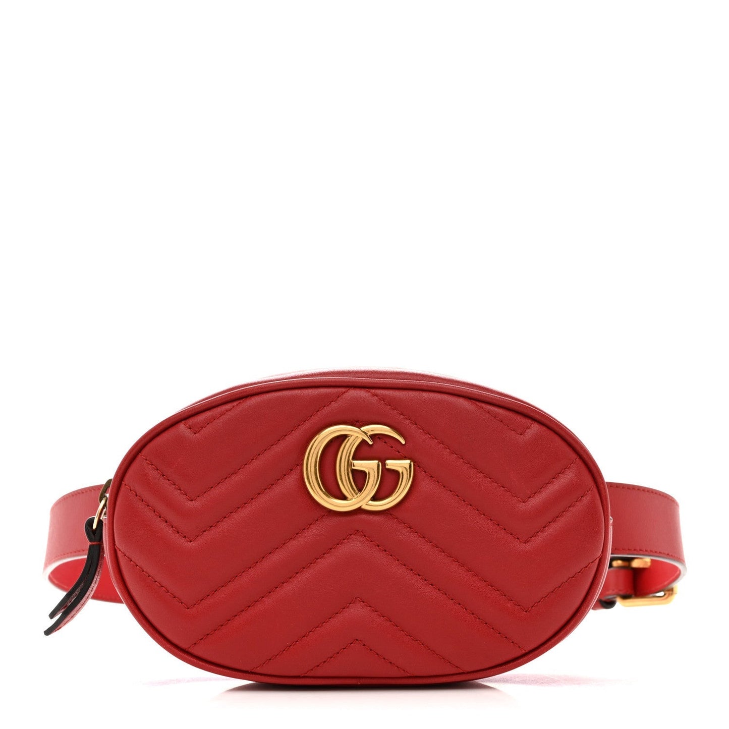 Calfskin Matelasse GG Marmont Belt Bag 85 34 Hibiscus Red