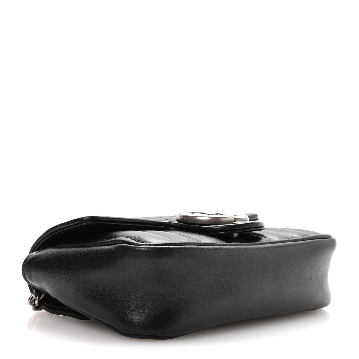 Calfskin Matelasse Aria Super Mini GG Marmont Shoulder Bag Black