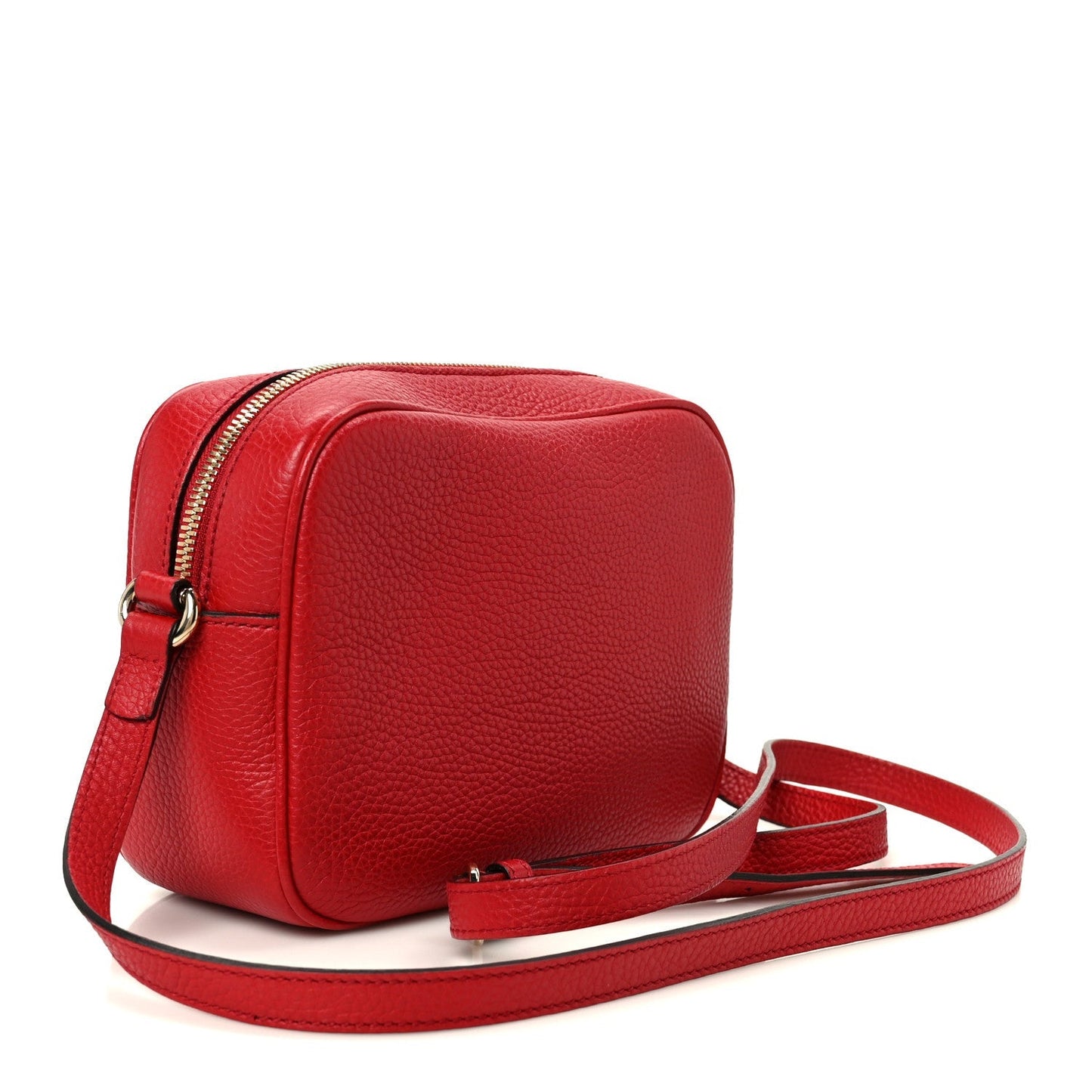 Pebbled Calfskin Small Soho Disco Bag Vibrant Red