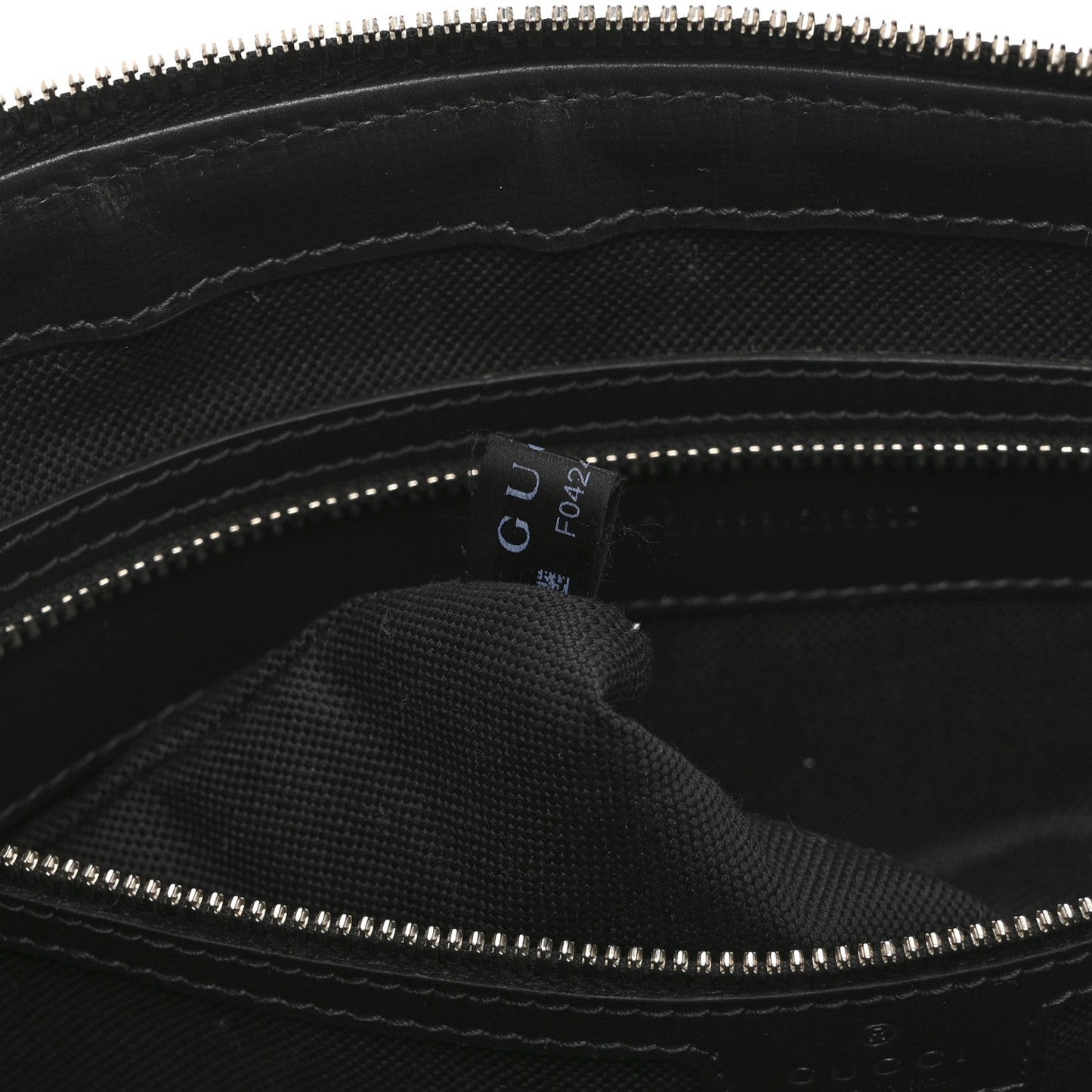 GG Supreme Monogram Azalea Calfskin Retro Interlocking G Wristlet Messenger Bag Black