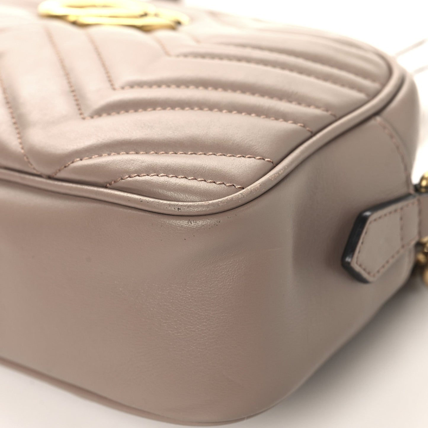 Calfskin Matelasse Small GG Marmont Chain Shoulder Bag Porcelain Rose