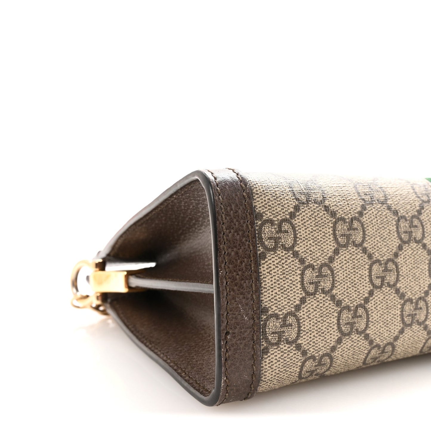 GG Supreme Monogram Web Small Ophidia Chain Shoulder Bag Brown