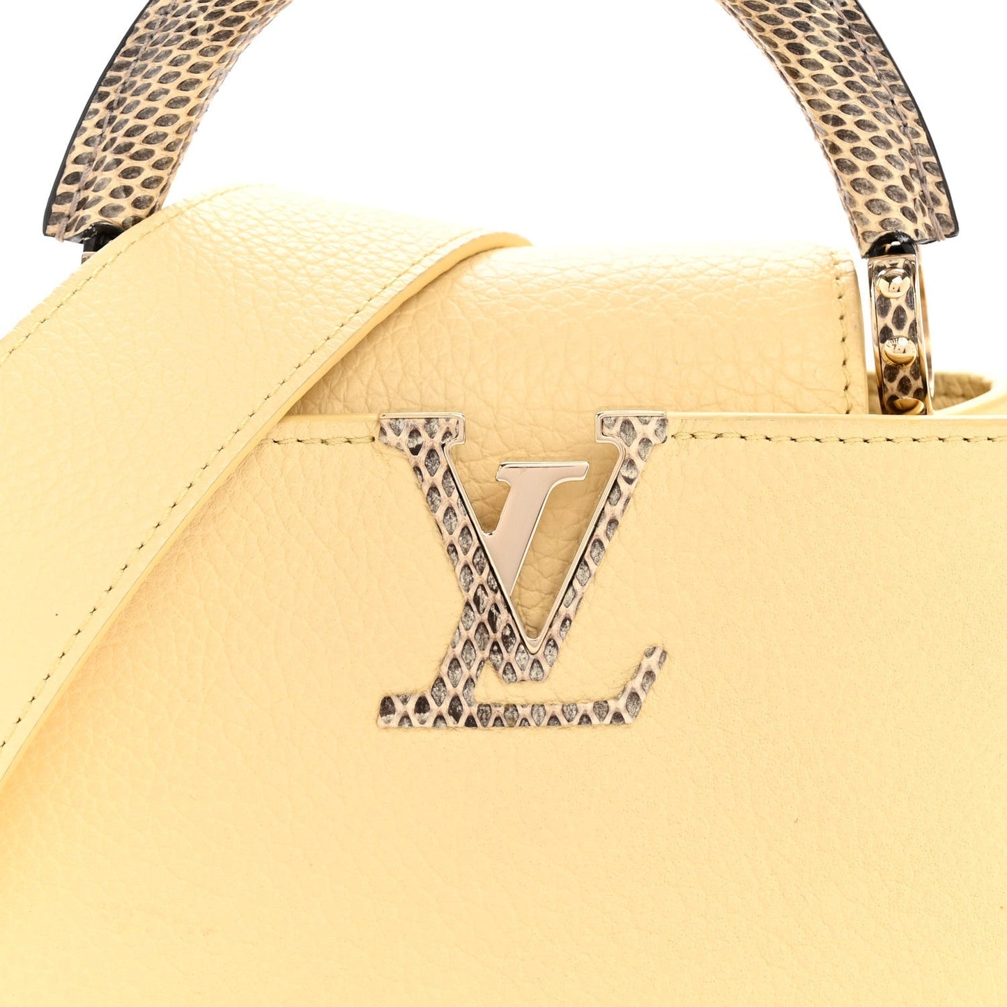Taurillon Snakeskin Mini Capucines Banane