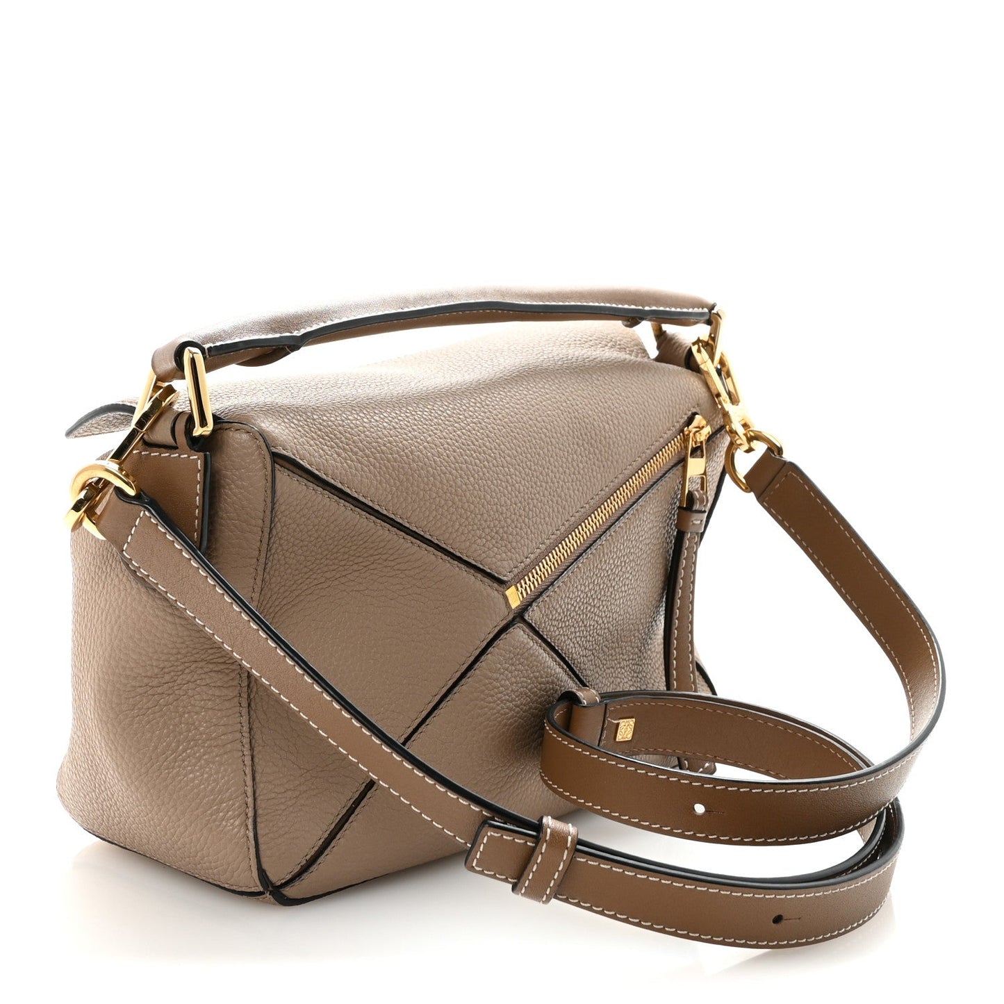 Grained Calfskin Small Puzzle Bag Sand Mink